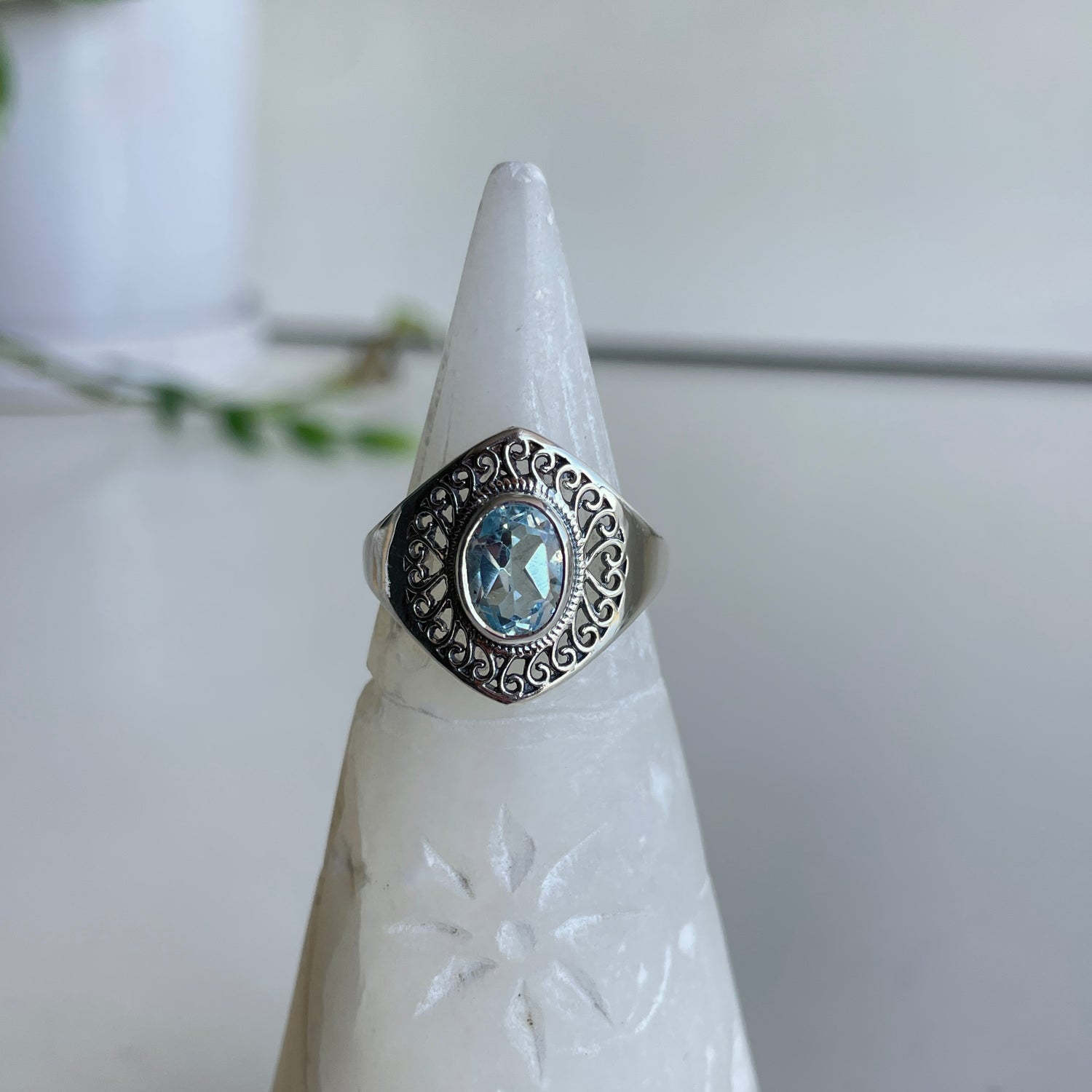 Blue Topaz Oval Ring
