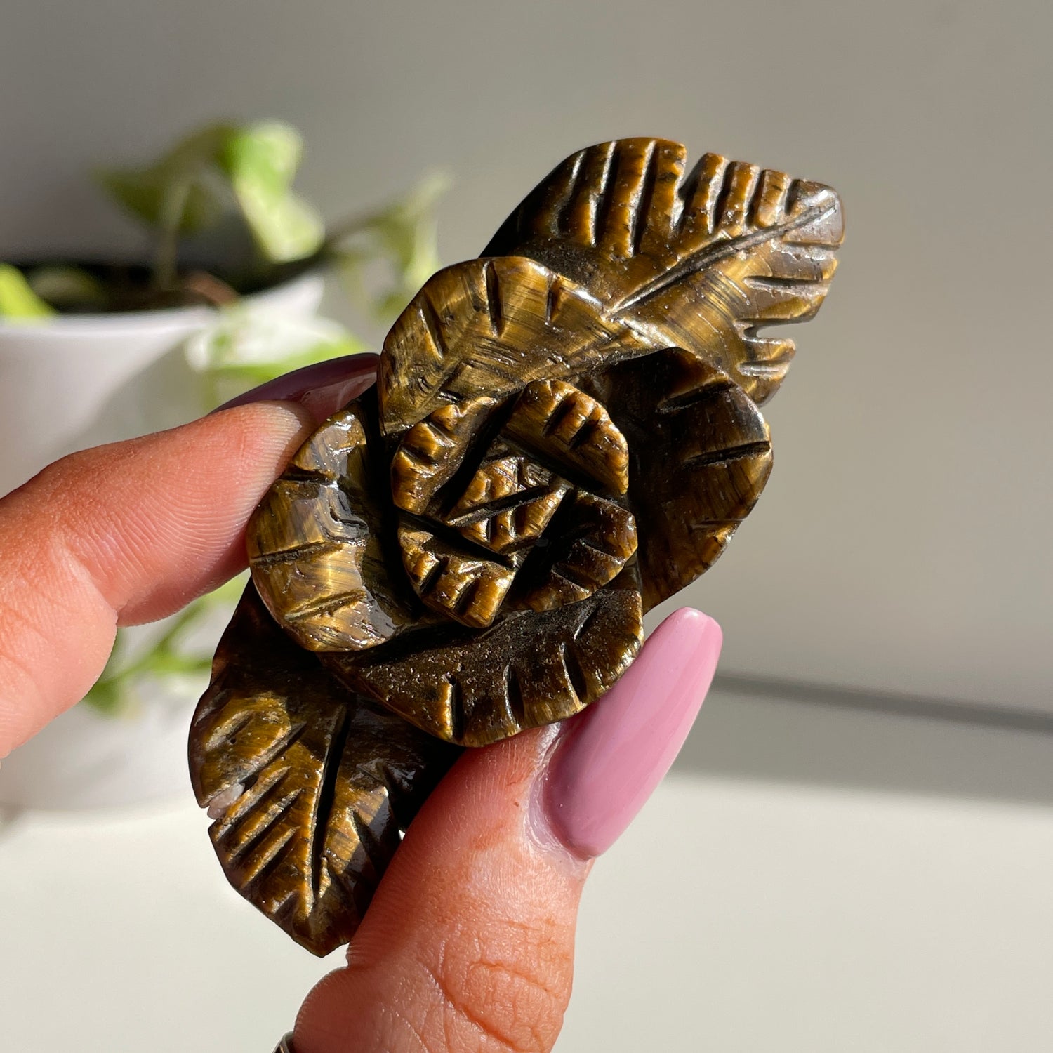 Tigers Eye Flower 7.4cm