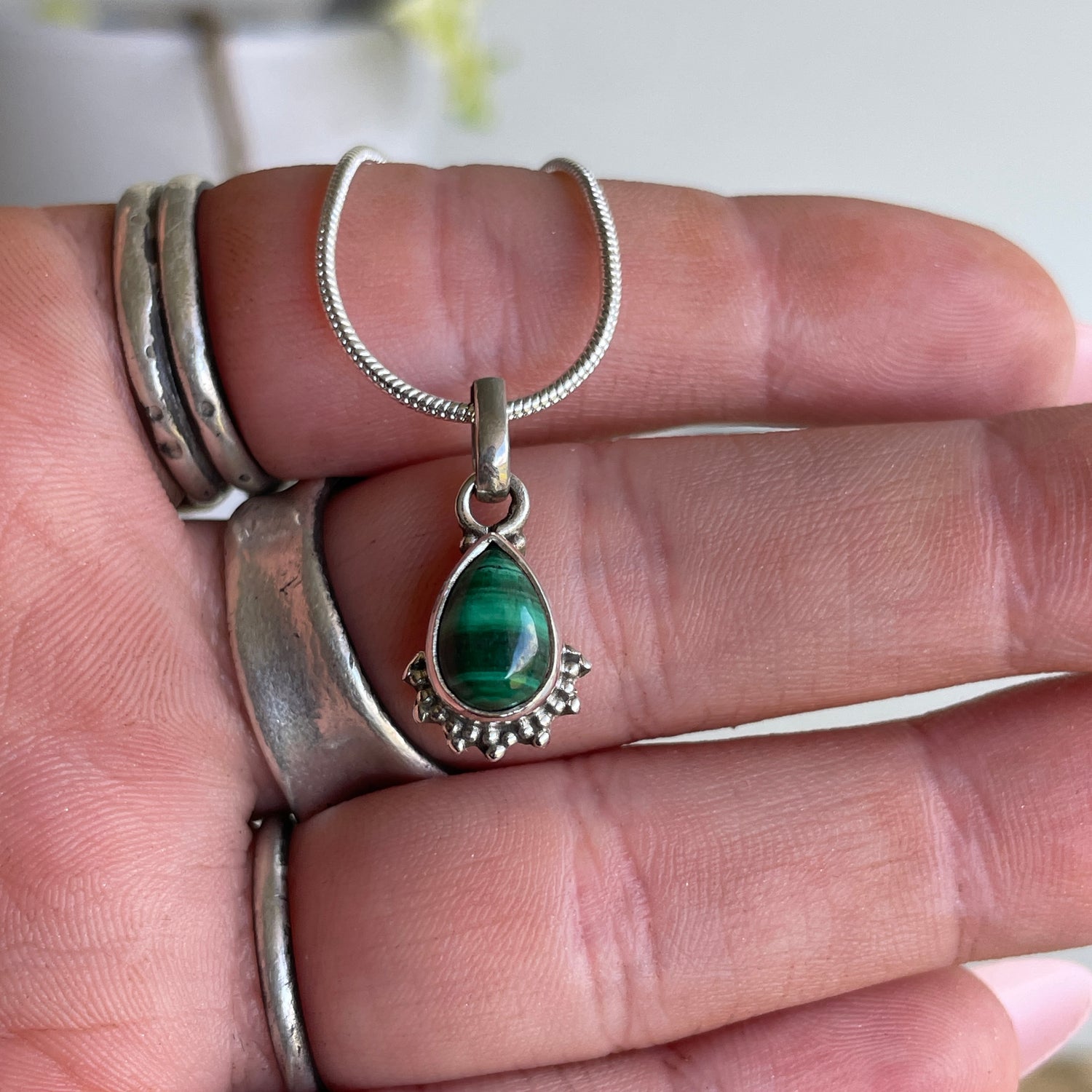 Malachite Teardrop Pendant