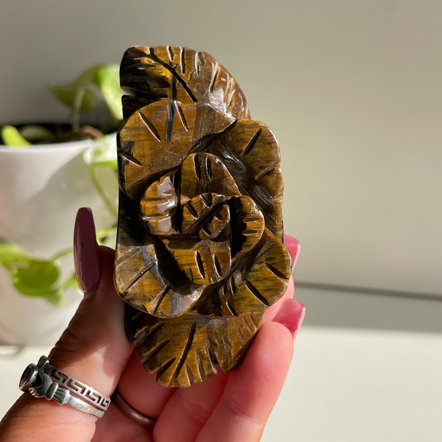 Tigers Eye Flower 8.5cm