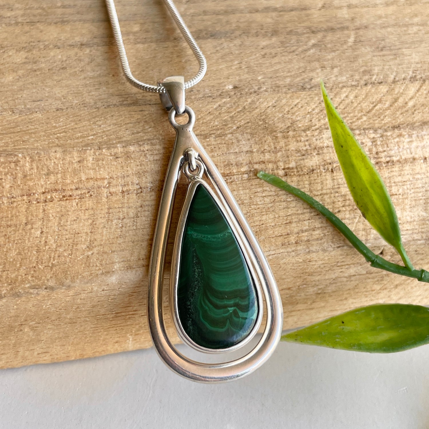 Malachite Teardrop Pendant