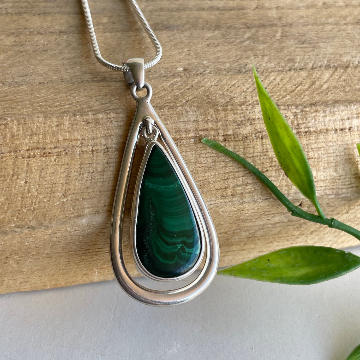 Malachite Teardrop Pendant