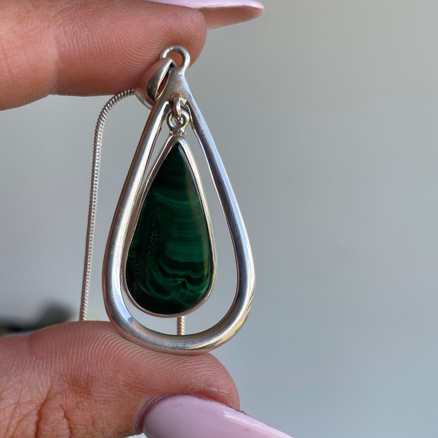 Malachite Teardrop Pendant