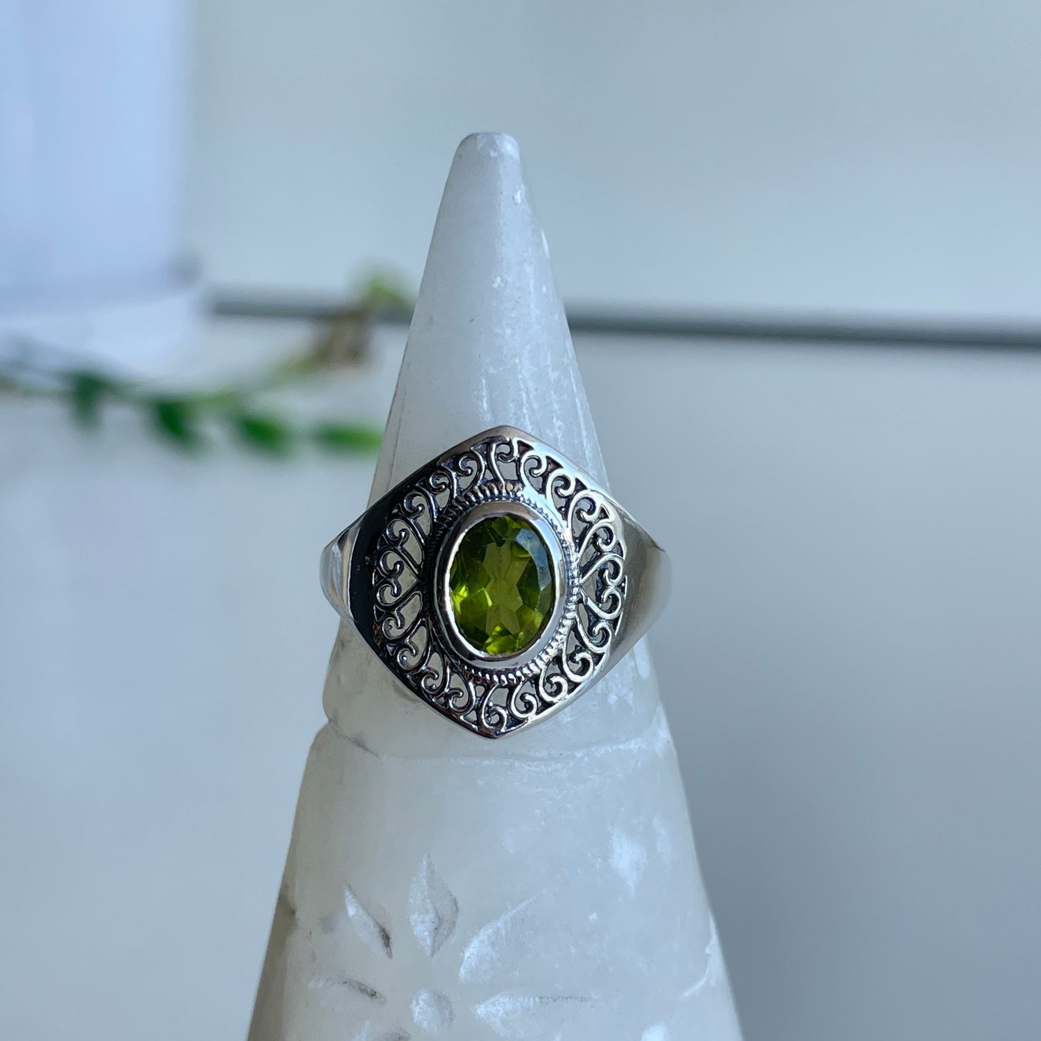 Peridot Oval Ring