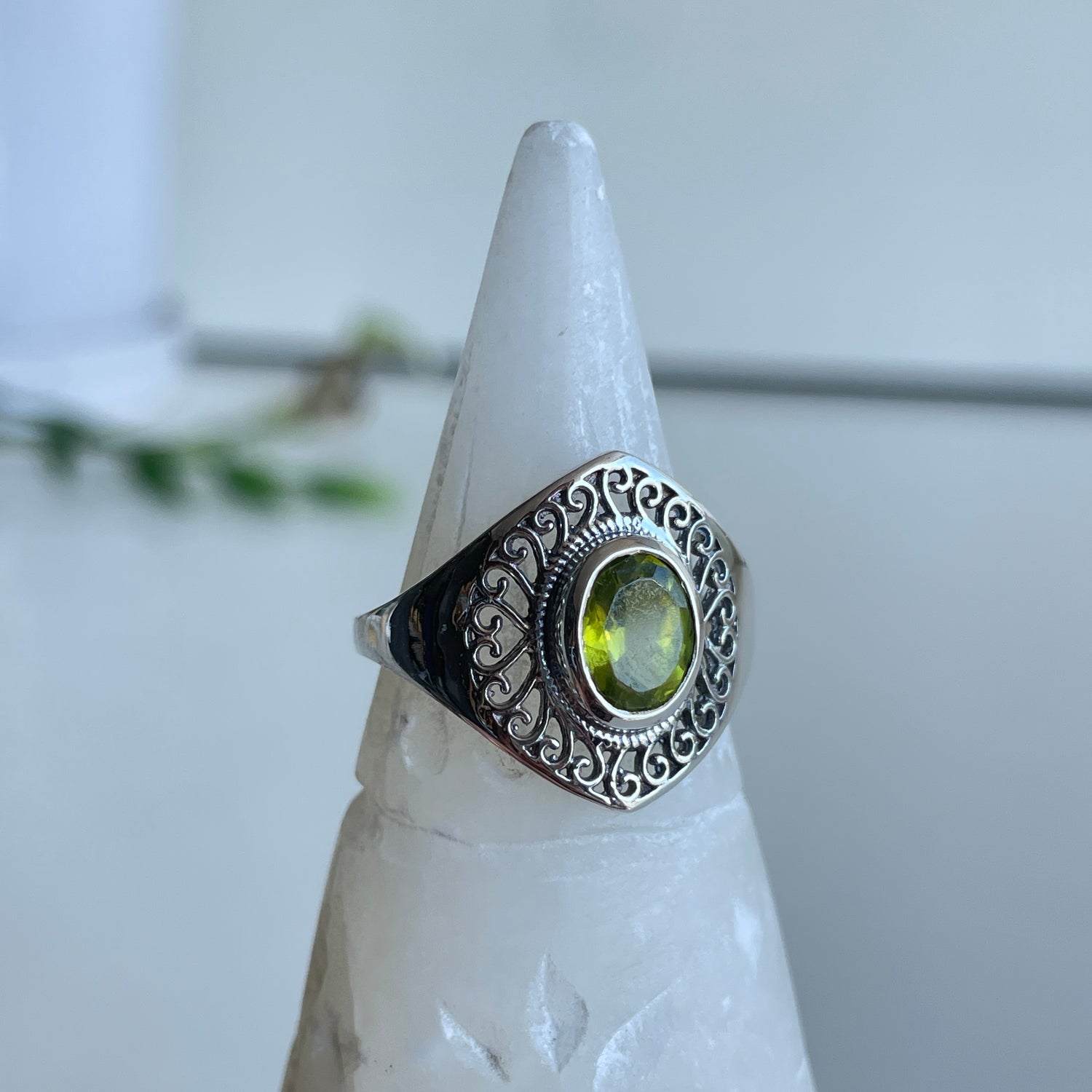 Peridot Oval Ring