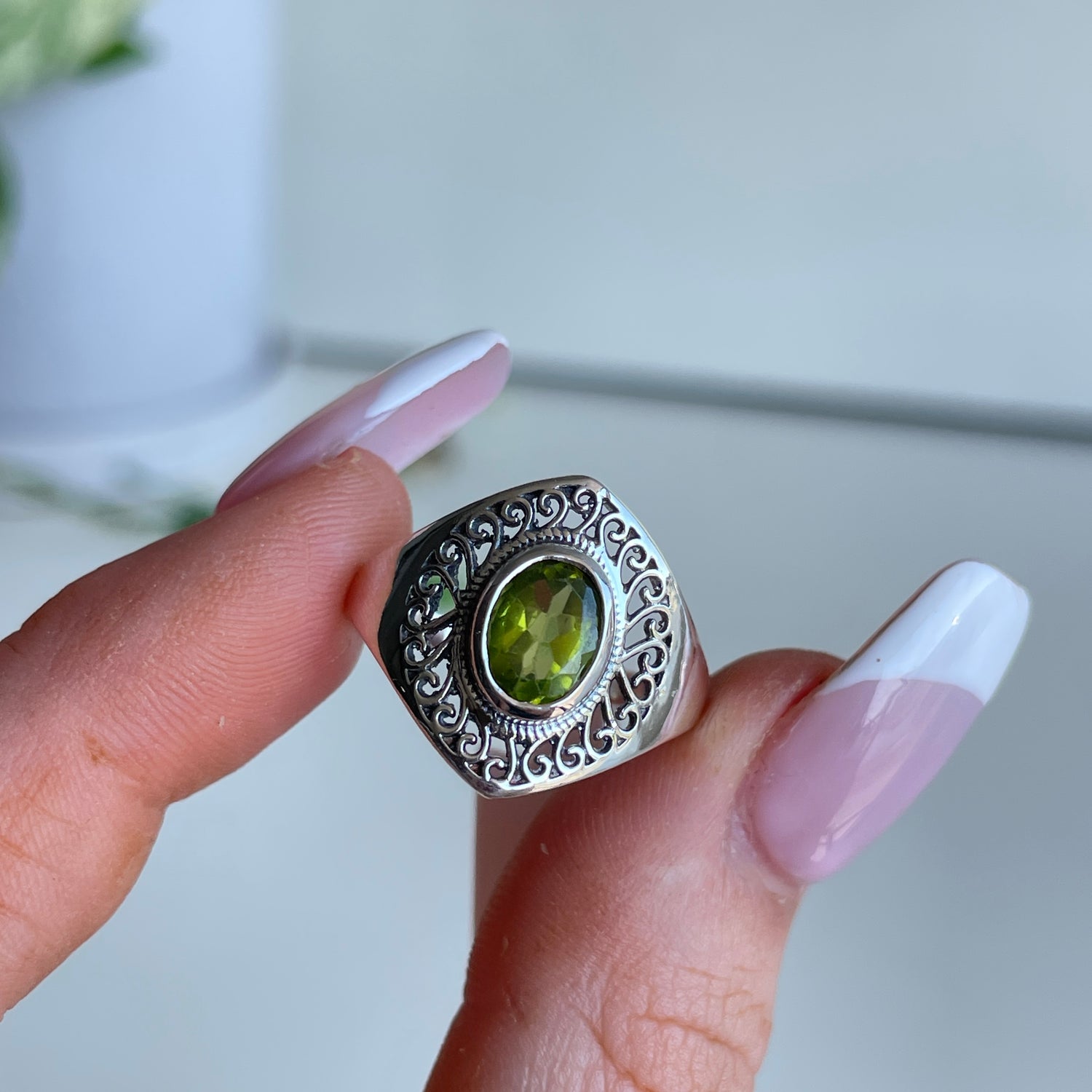 Peridot Oval Ring