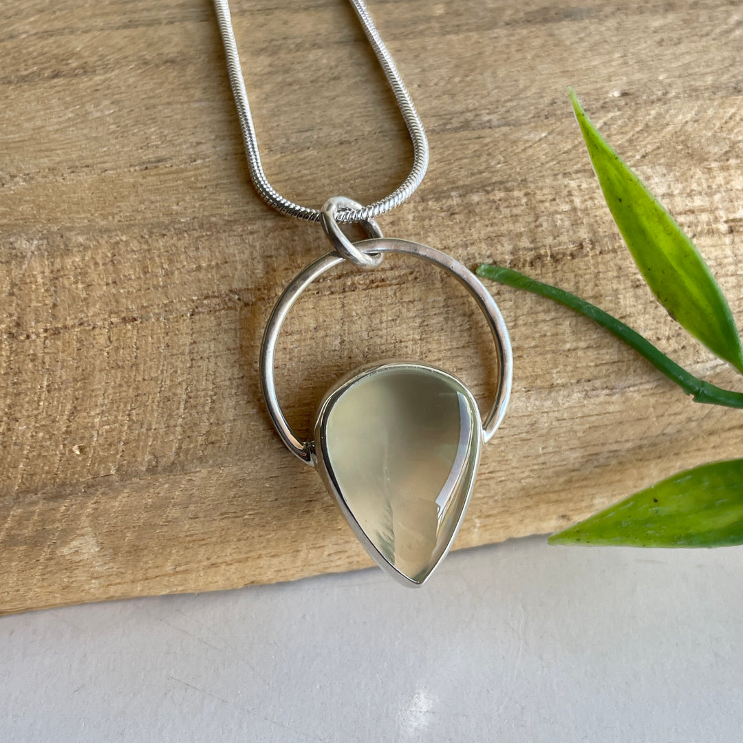 Prehnite Teardrop Pendant