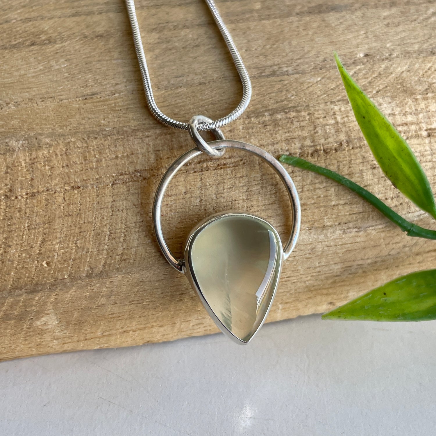 Prehnite Teardrop Pendant