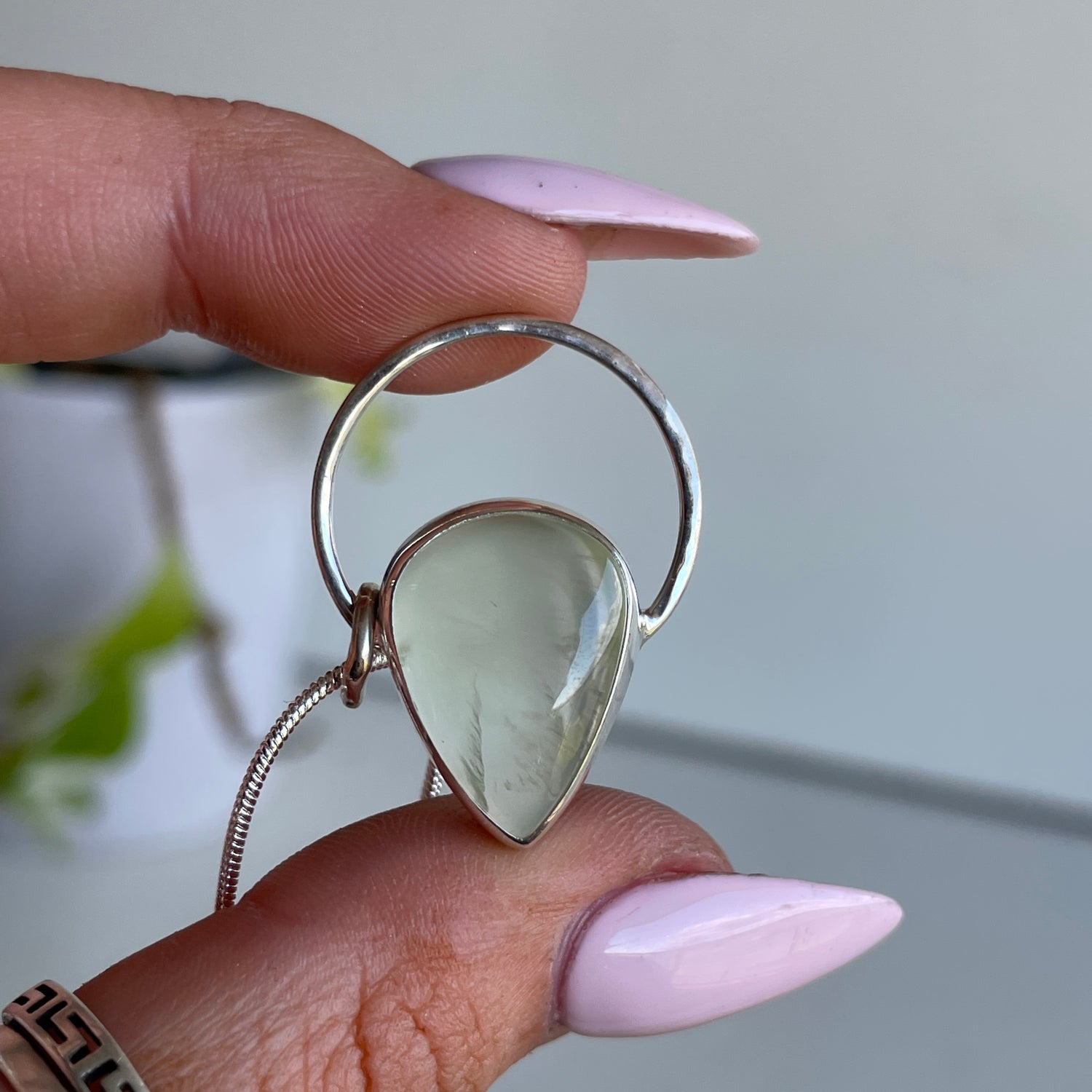 Prehnite Teardrop Pendant