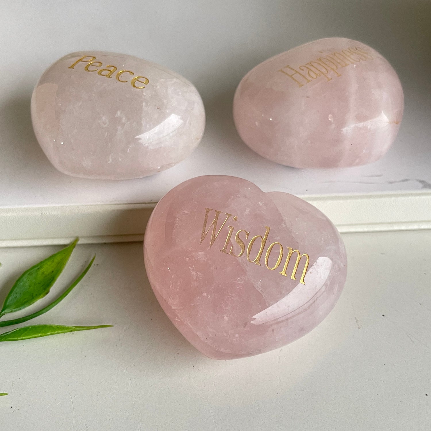 Rose Quartz Word Heart