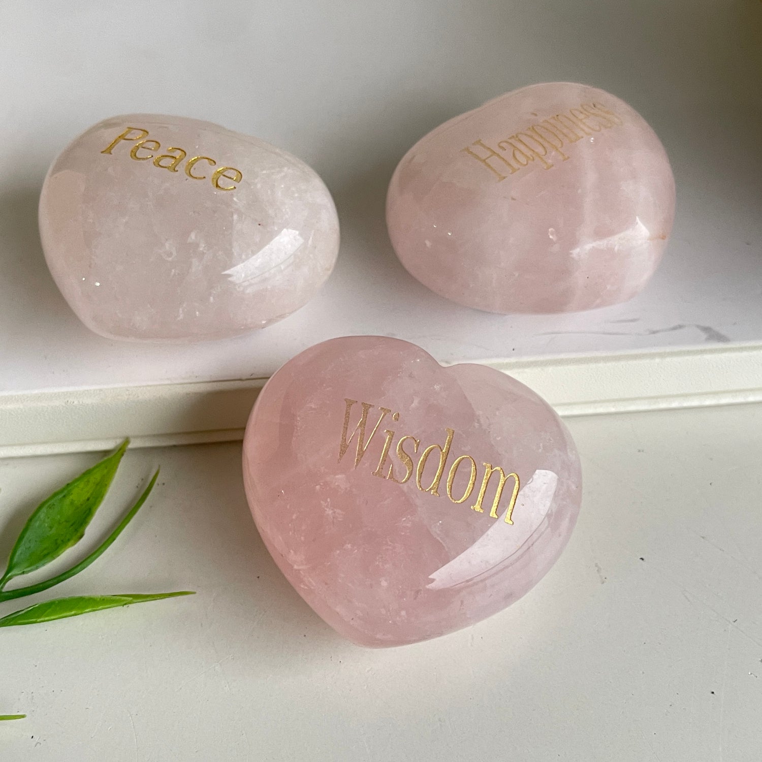 Rose Quartz Word Heart