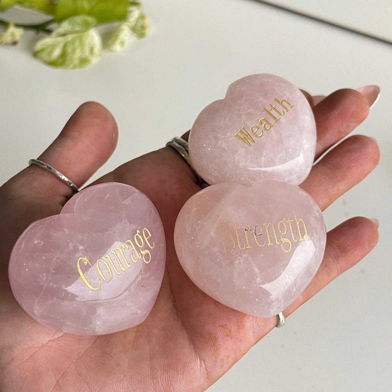 Rose Quartz Word Heart