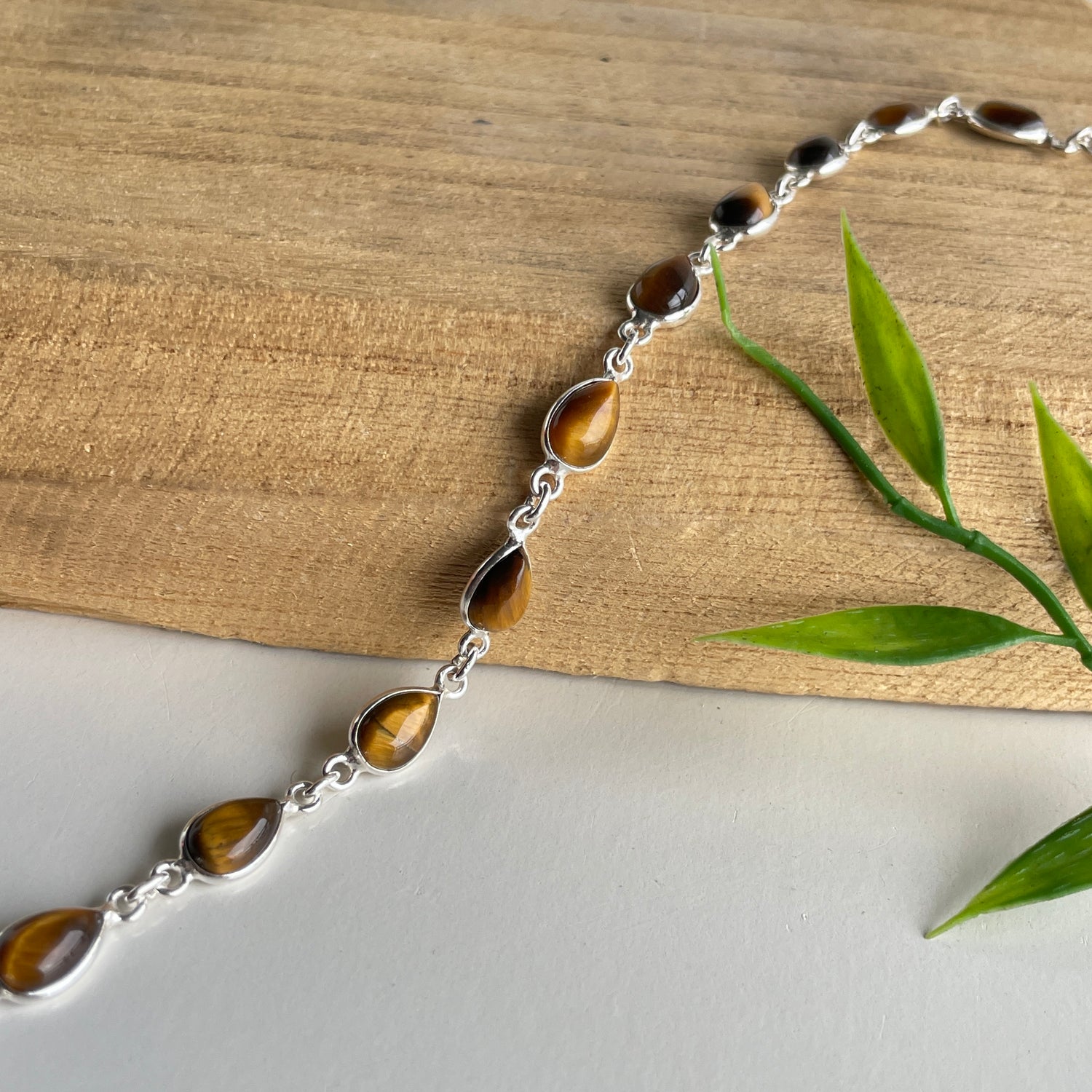 Tigers Eye Teardrop Bracelet