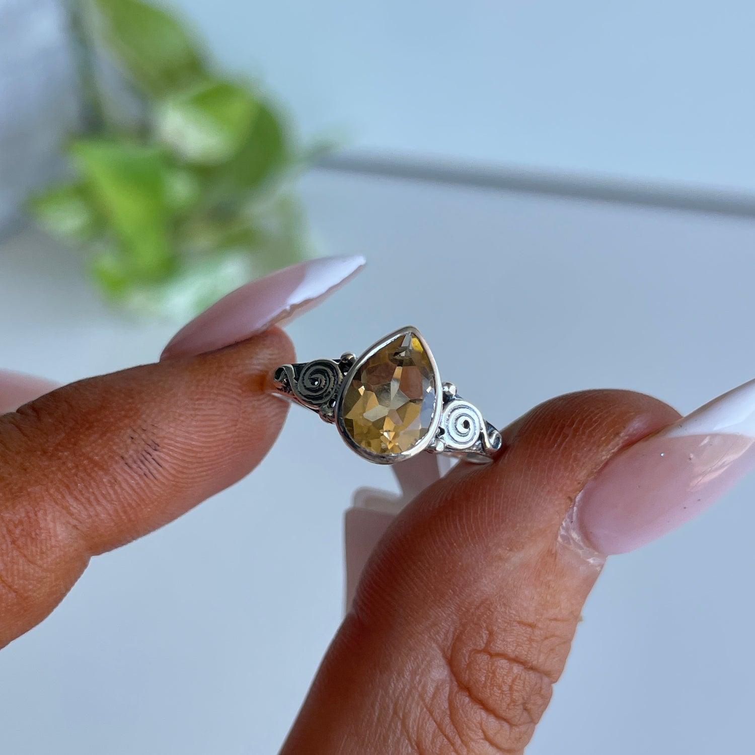 Citrine Teardrop Ring R4274