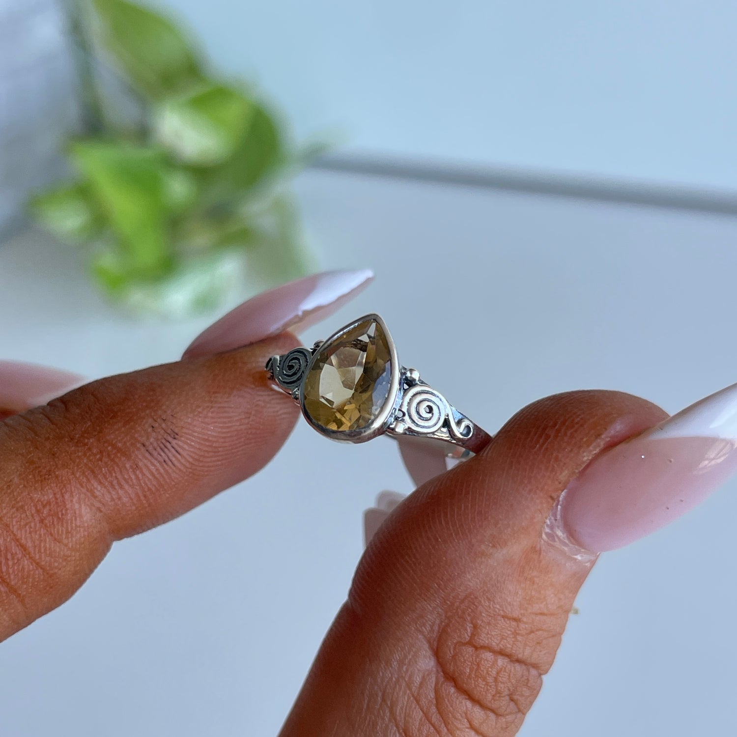 Citrine Teardrop Ring R4274