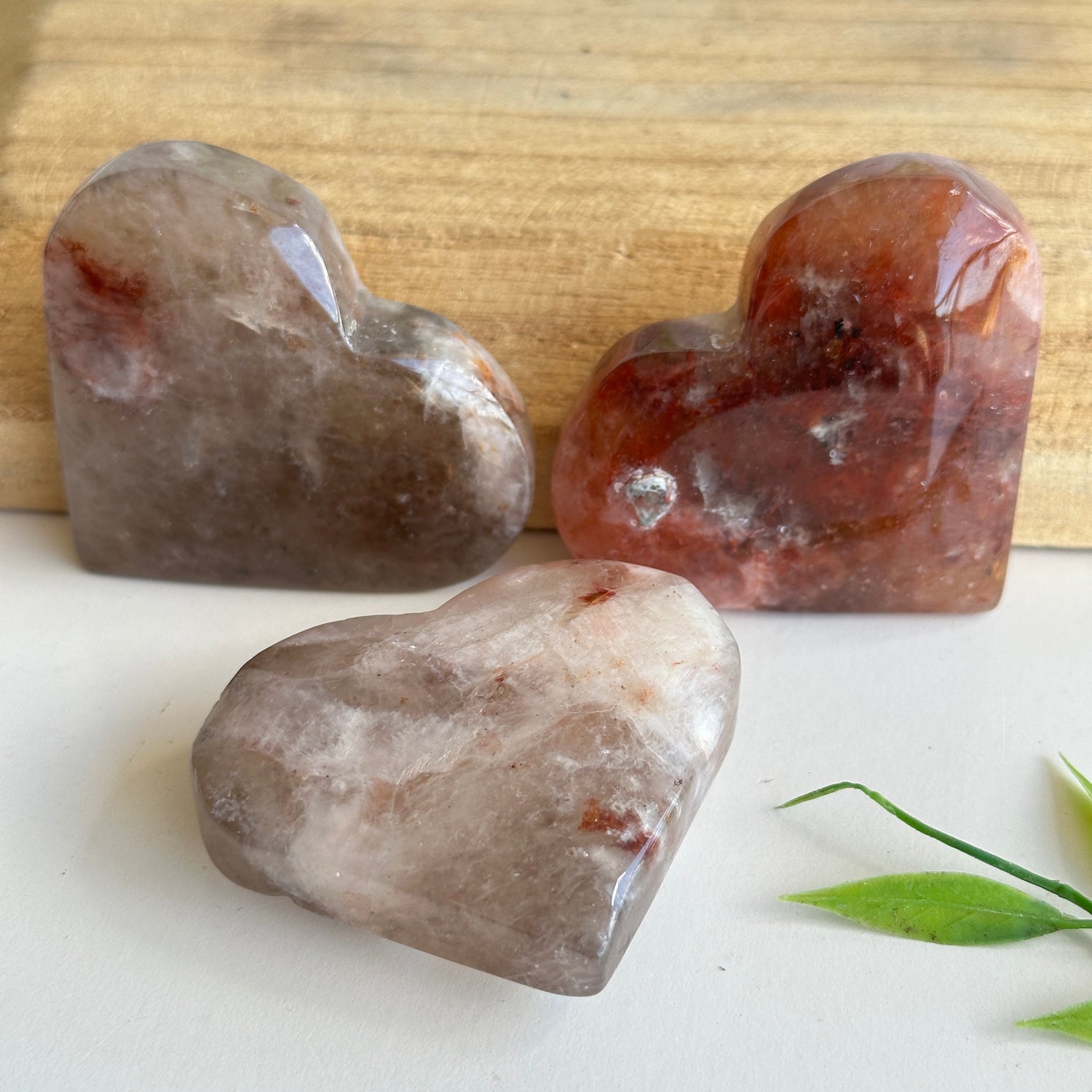 Fire Quartz & Moonstone Heart Med