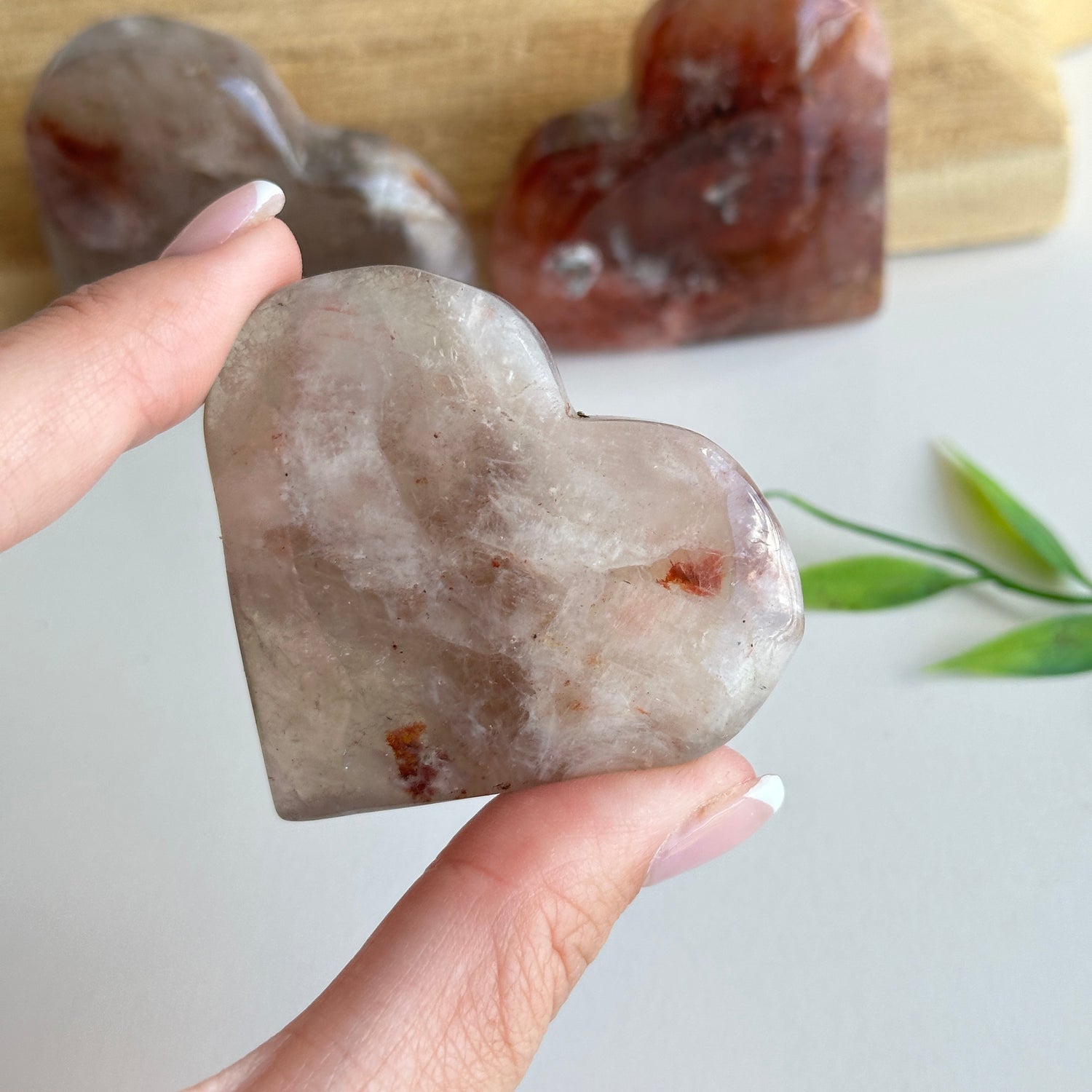 Fire Quartz & Moonstone Heart Med