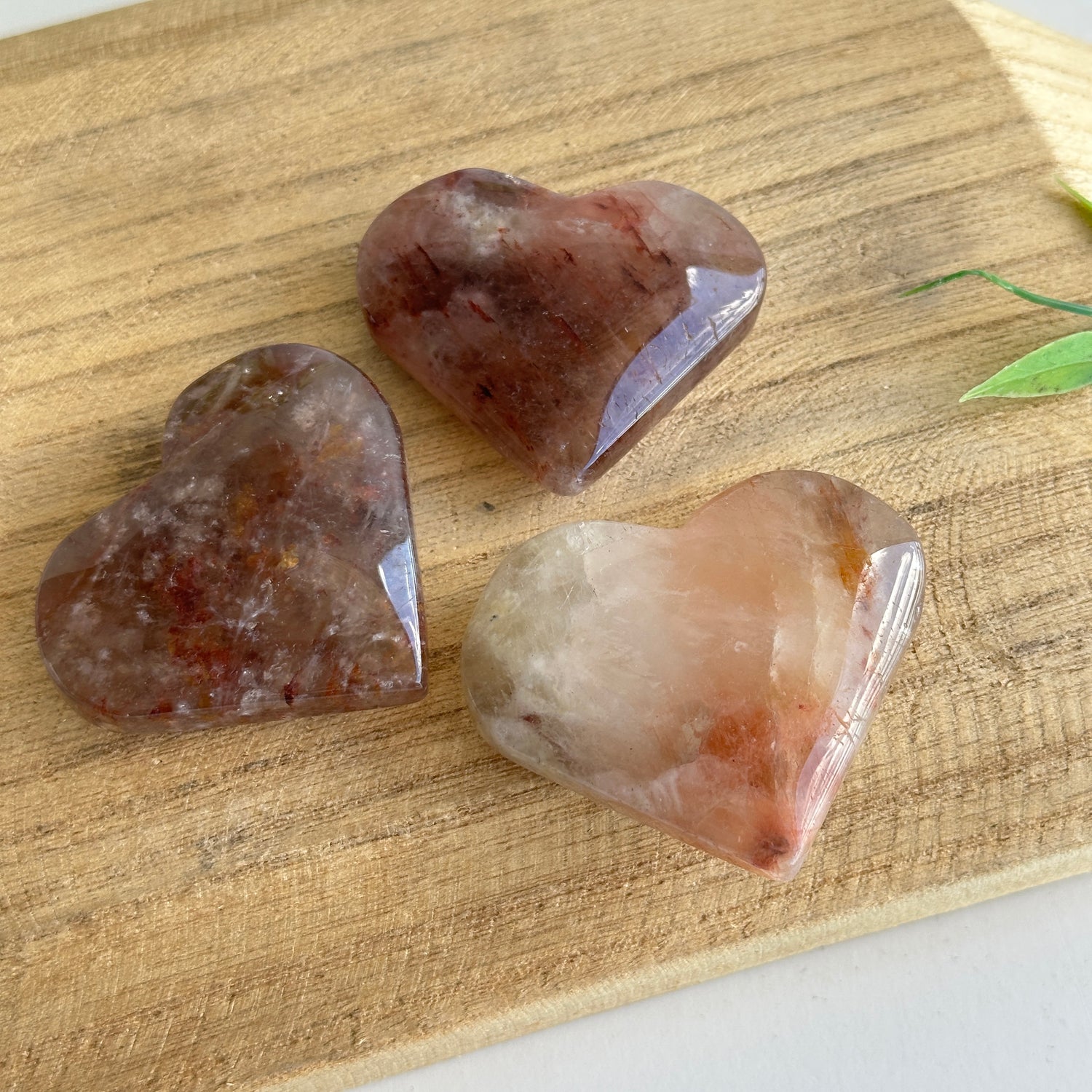 Fire Quartz & Moonstone Heart Sml