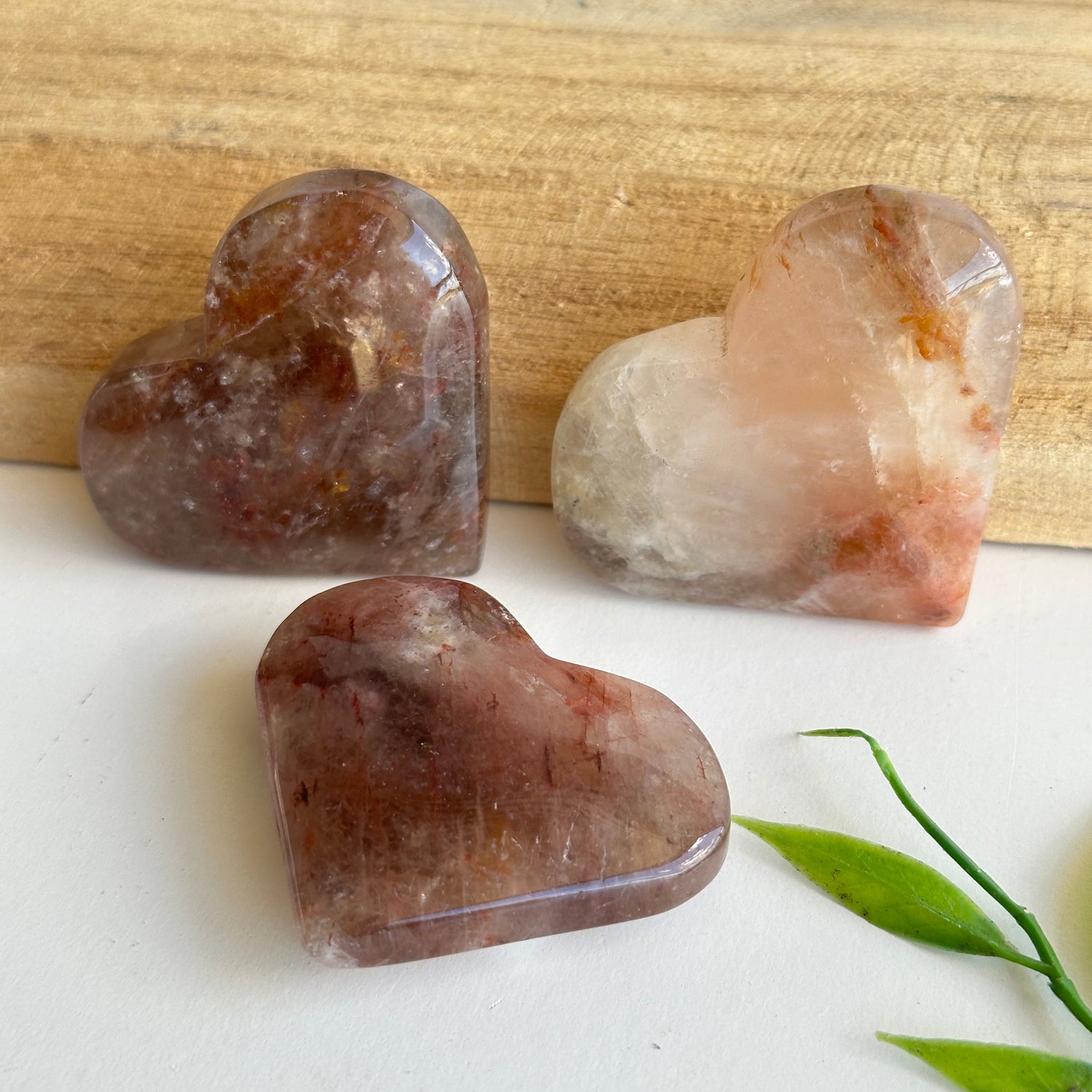 Fire Quartz & Moonstone Heart Sml