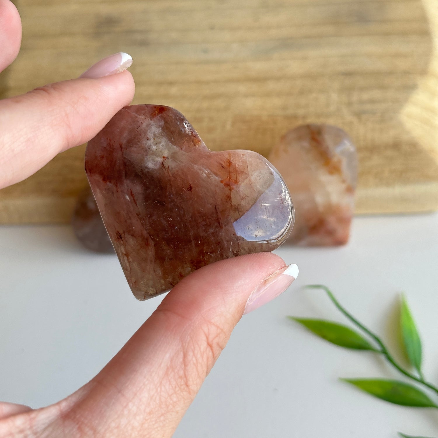 Fire Quartz & Moonstone Heart Sml
