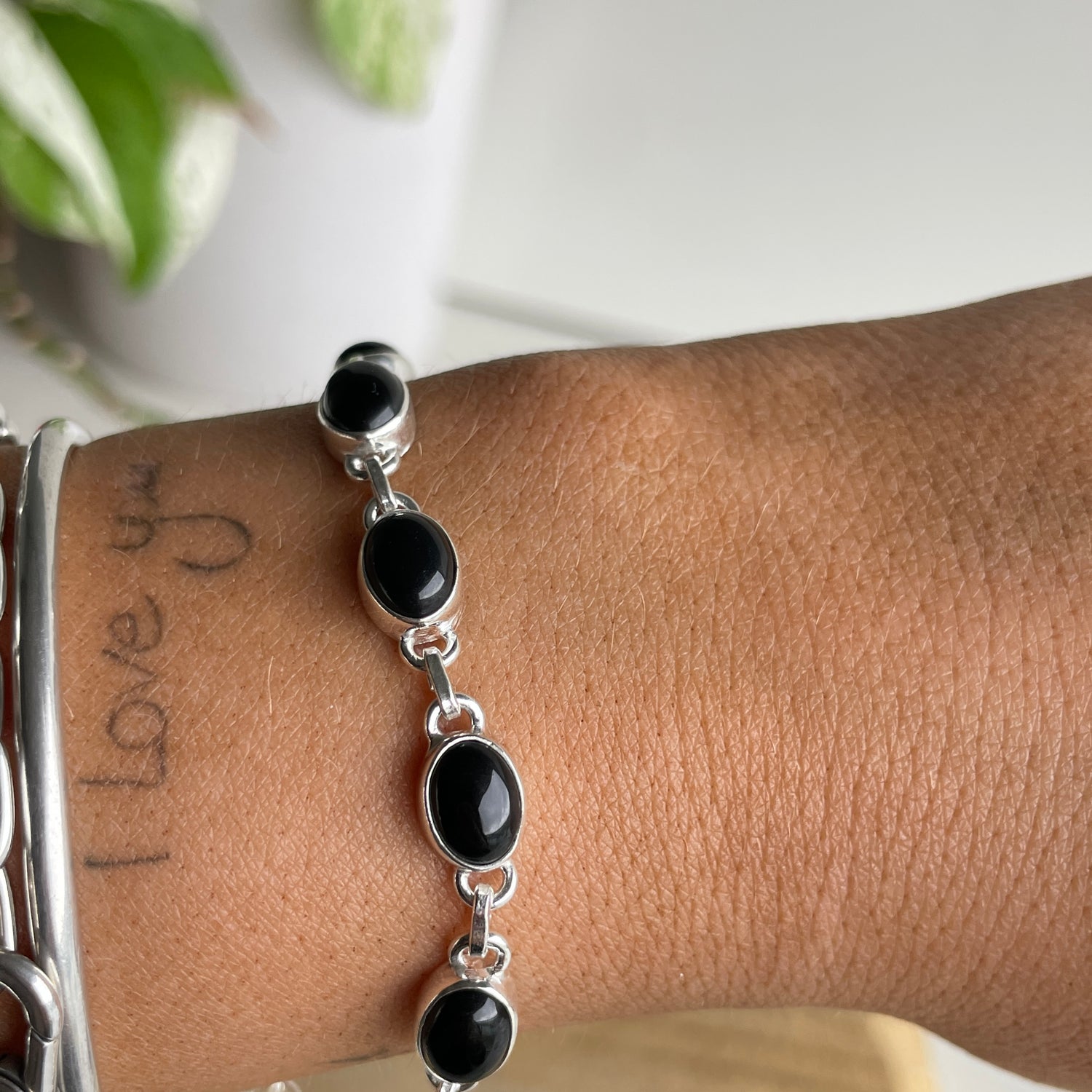 Black Obsidian Oval Bracelet