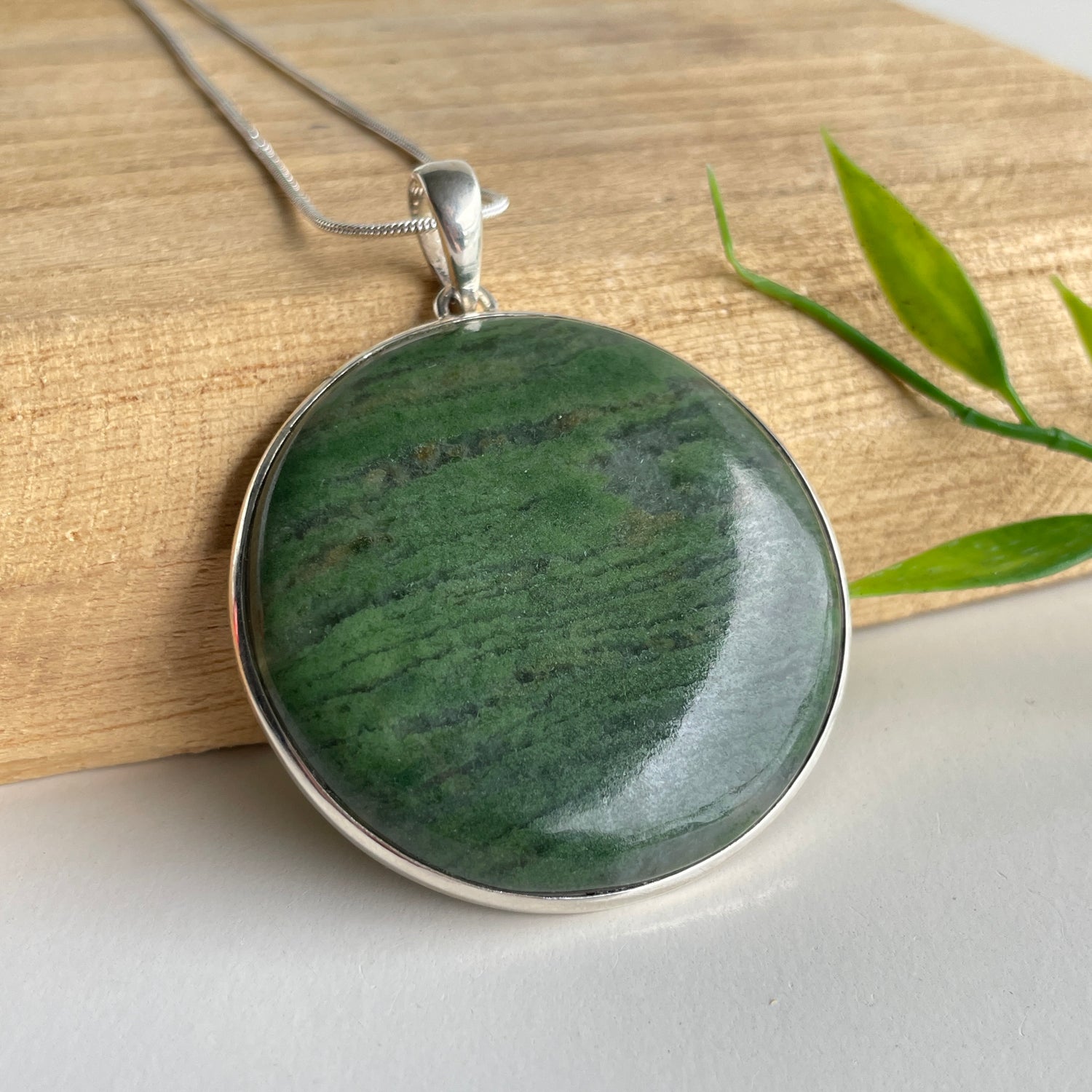 Nephrite Jade Round Pendant