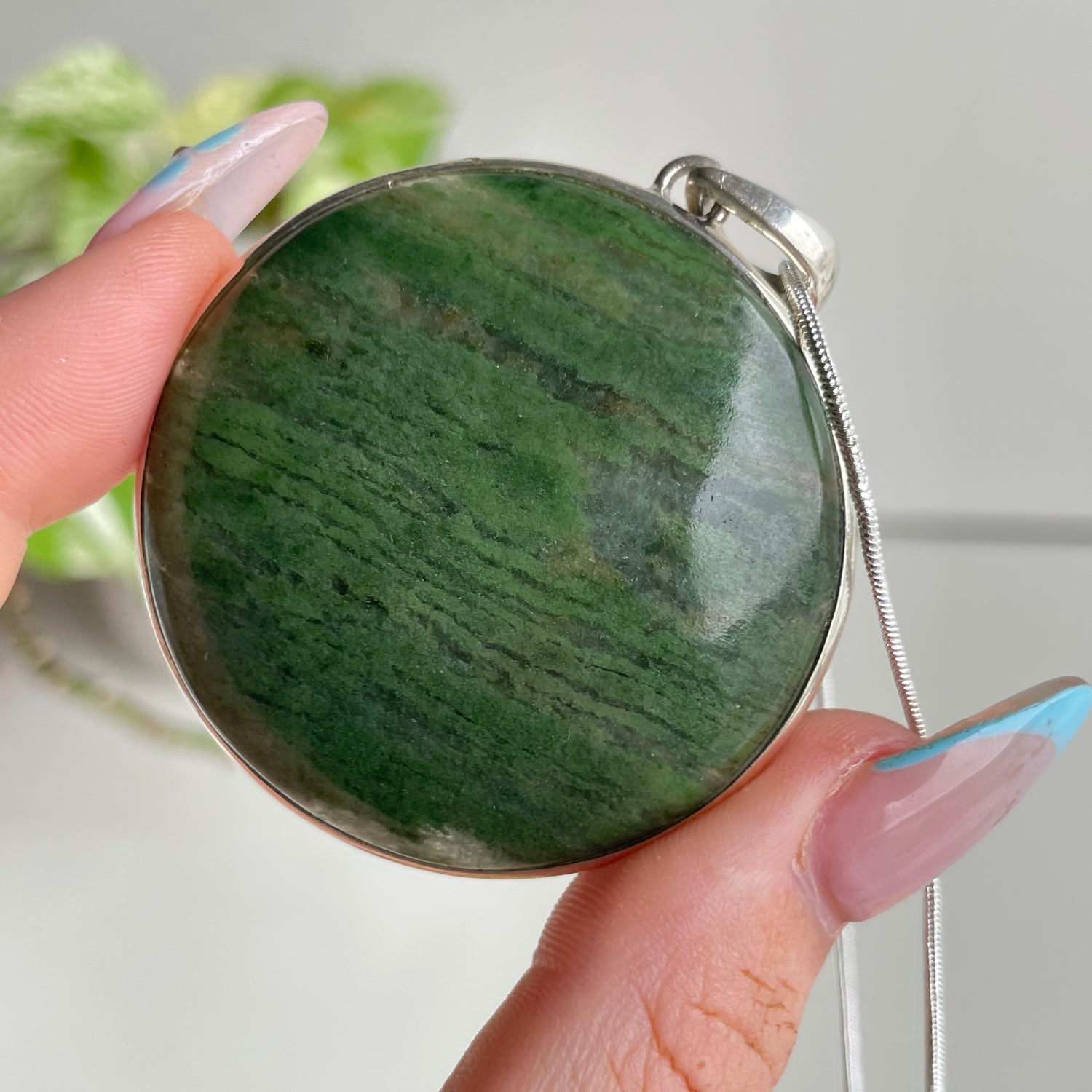 Nephrite Jade Round Pendant