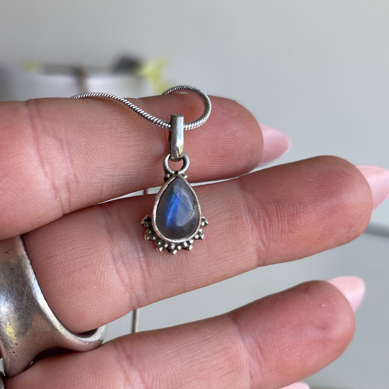 Labradorite Teardrop Pendant