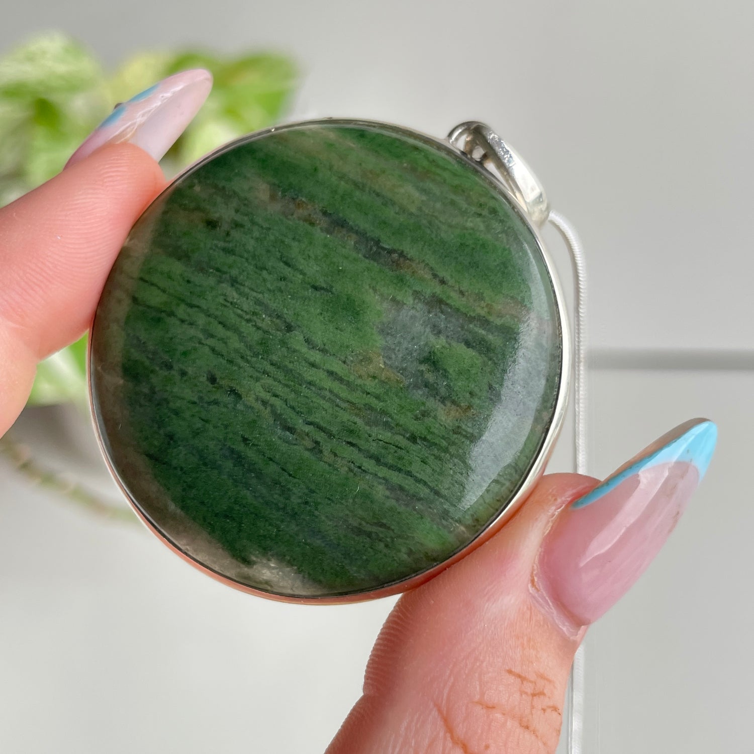 Nephrite Jade Round Pendant