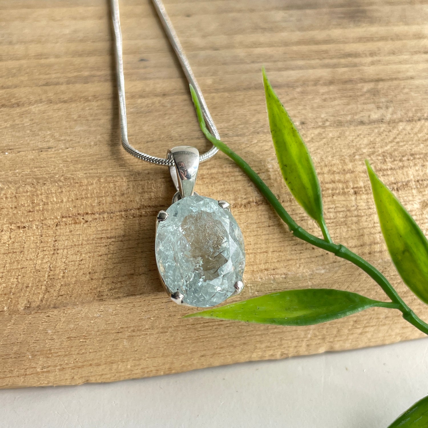 Aquamarine Oval Pendant