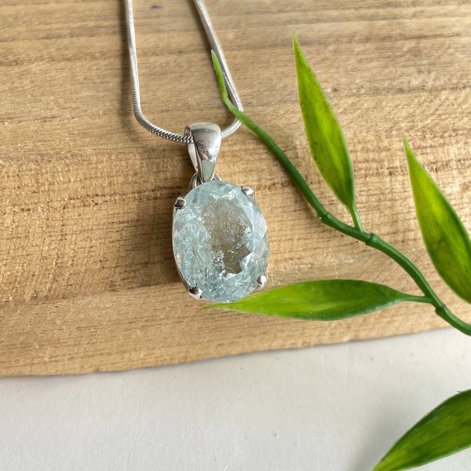 Aquamarine Oval Pendant