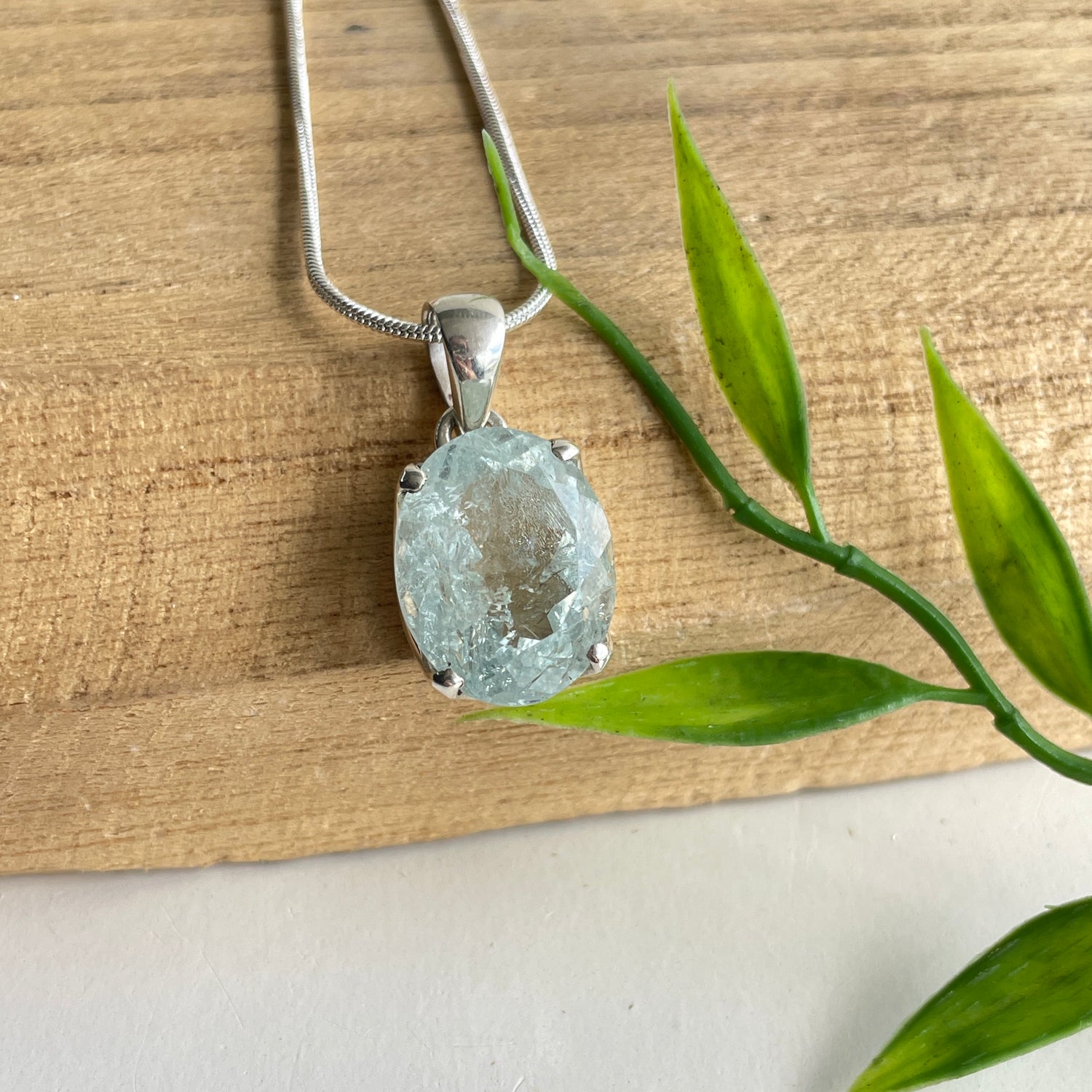 Aquamarine Oval Pendant