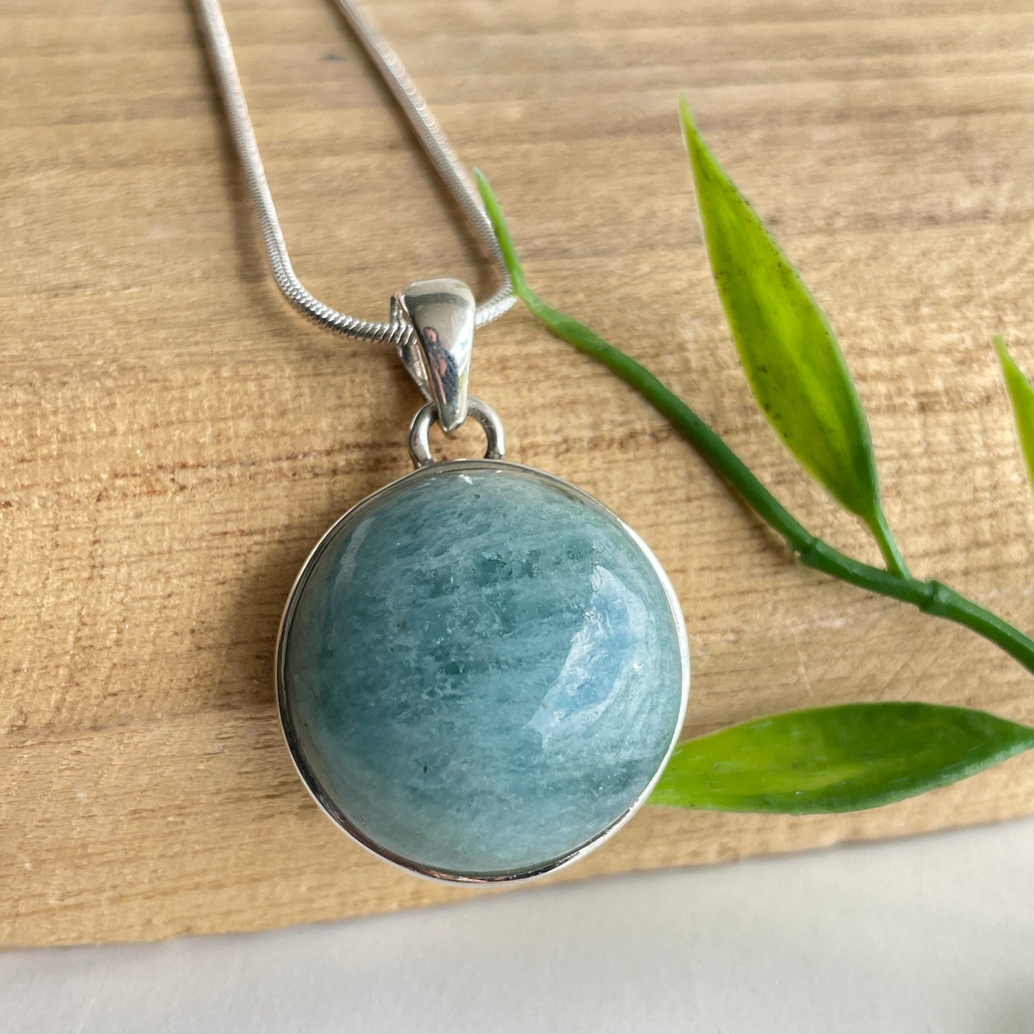 Aquamarine Round Pendant