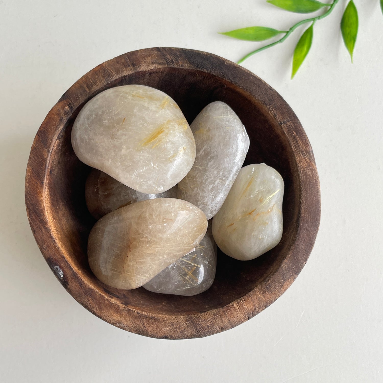 Rutilated Quartz Tumbled Lge