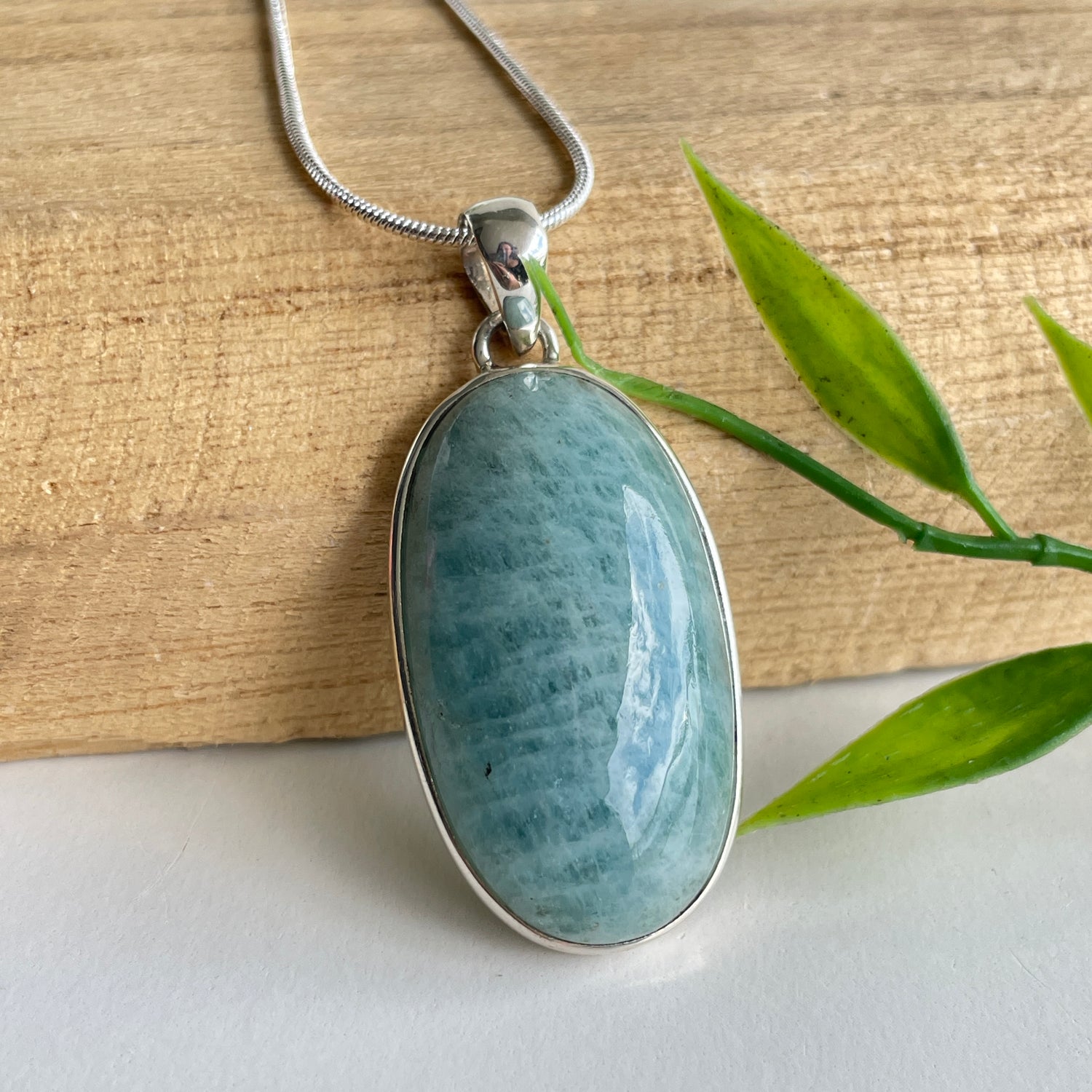 Aquamarine Oval Pendant