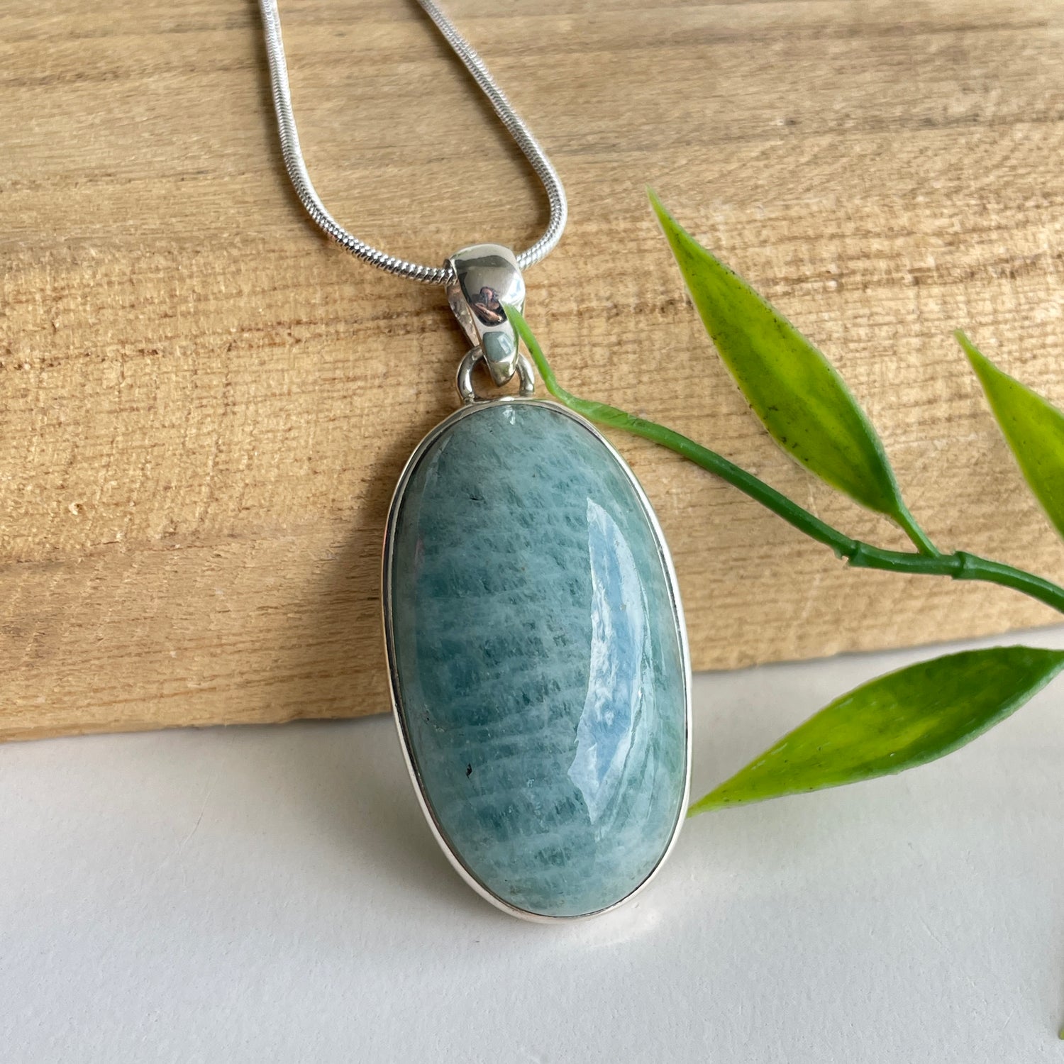 Aquamarine Oval Pendant