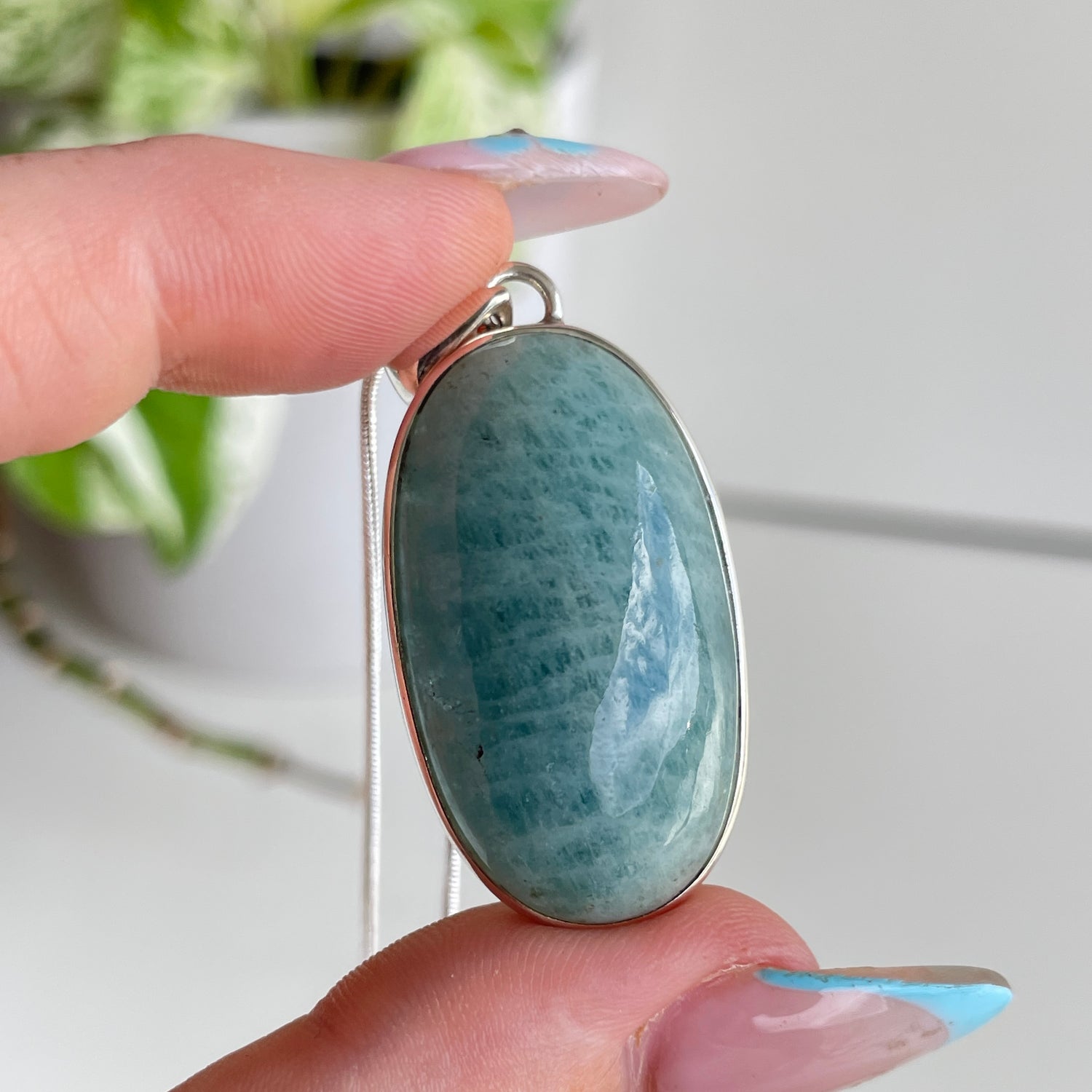 Aquamarine Oval Pendant