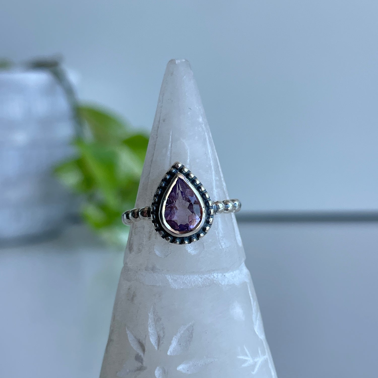 Amethyst Teardrop Ring R4840