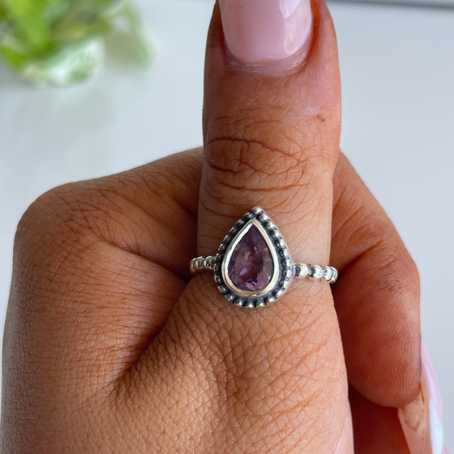 Amethyst Teardrop Ring R4840