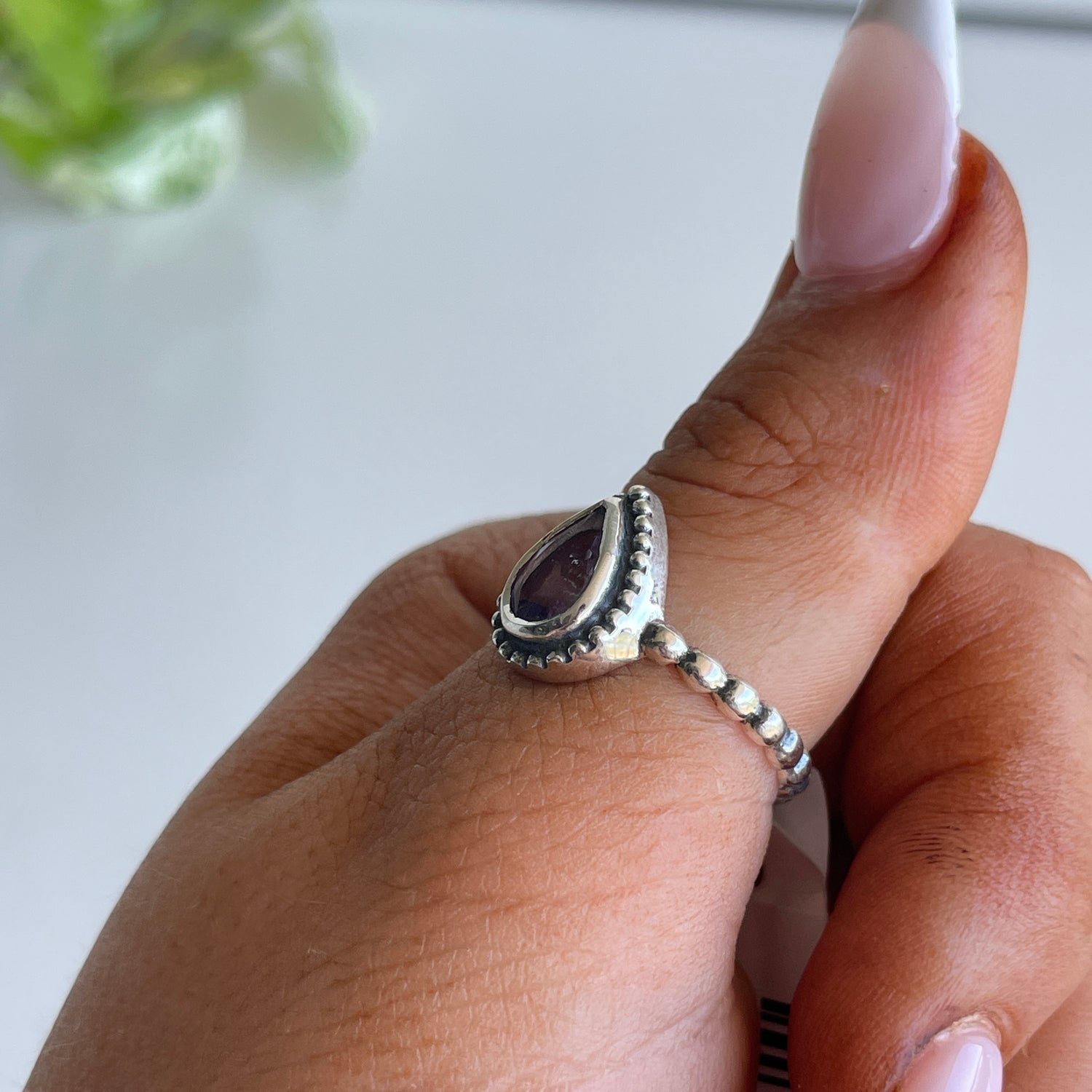 Amethyst Teardrop Ring R4840