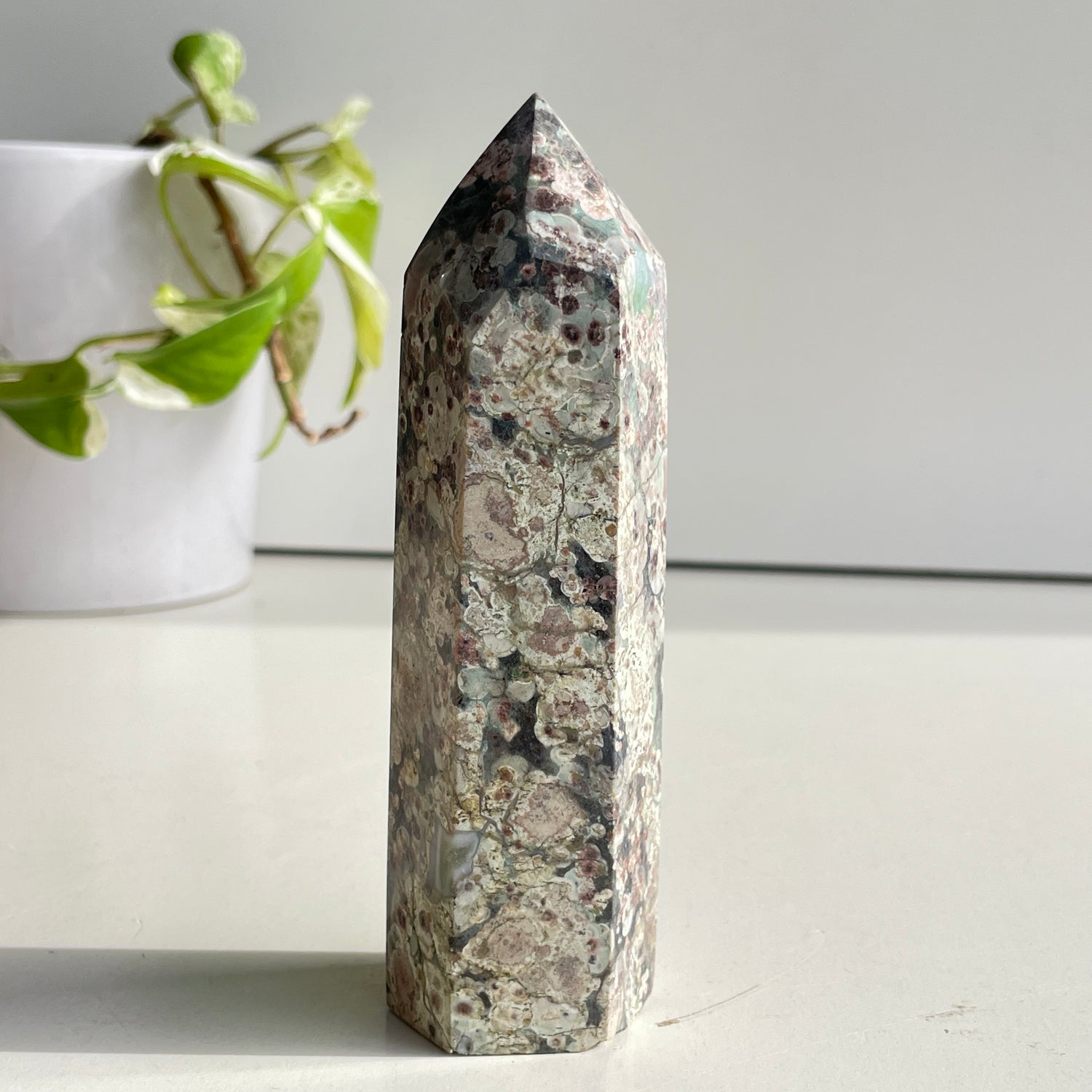 Rhyolite Flower & Green Jasper Generator 13.4cm