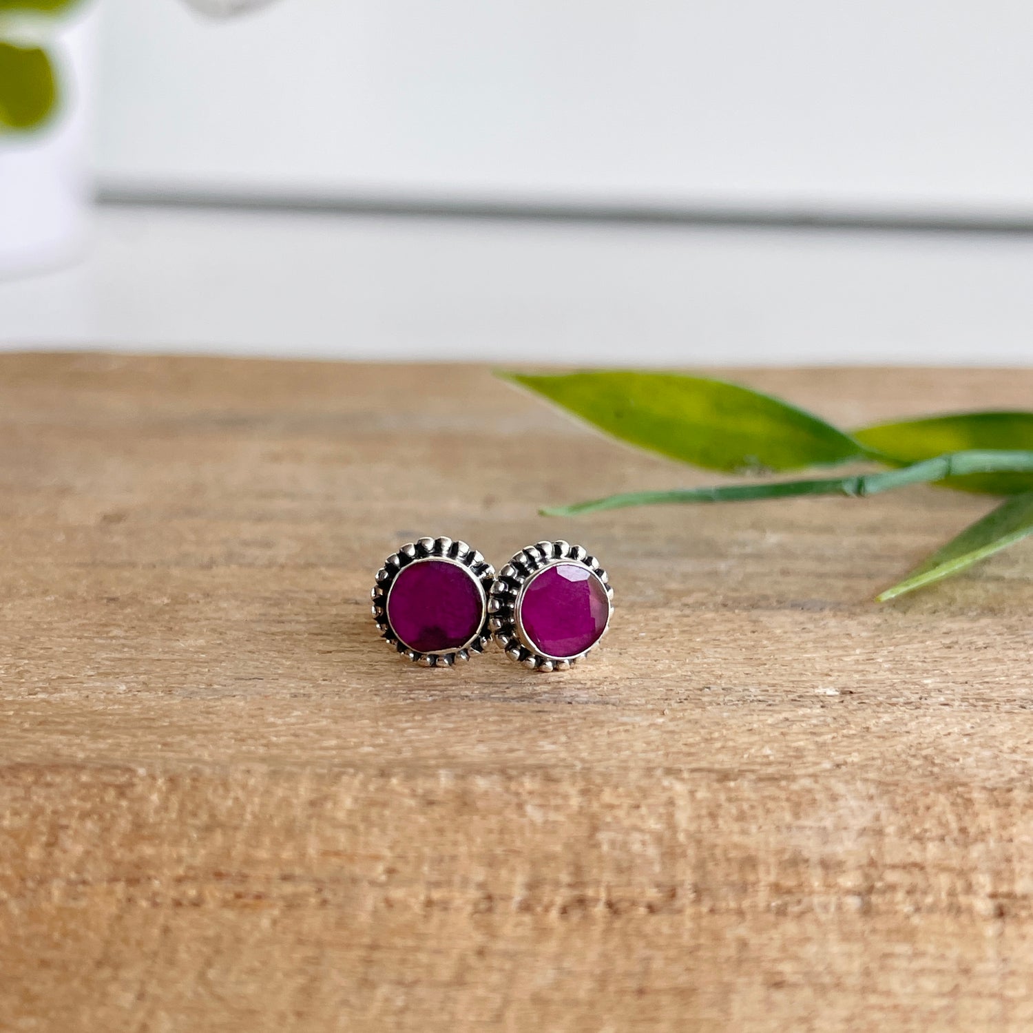 Ruby Round Studs