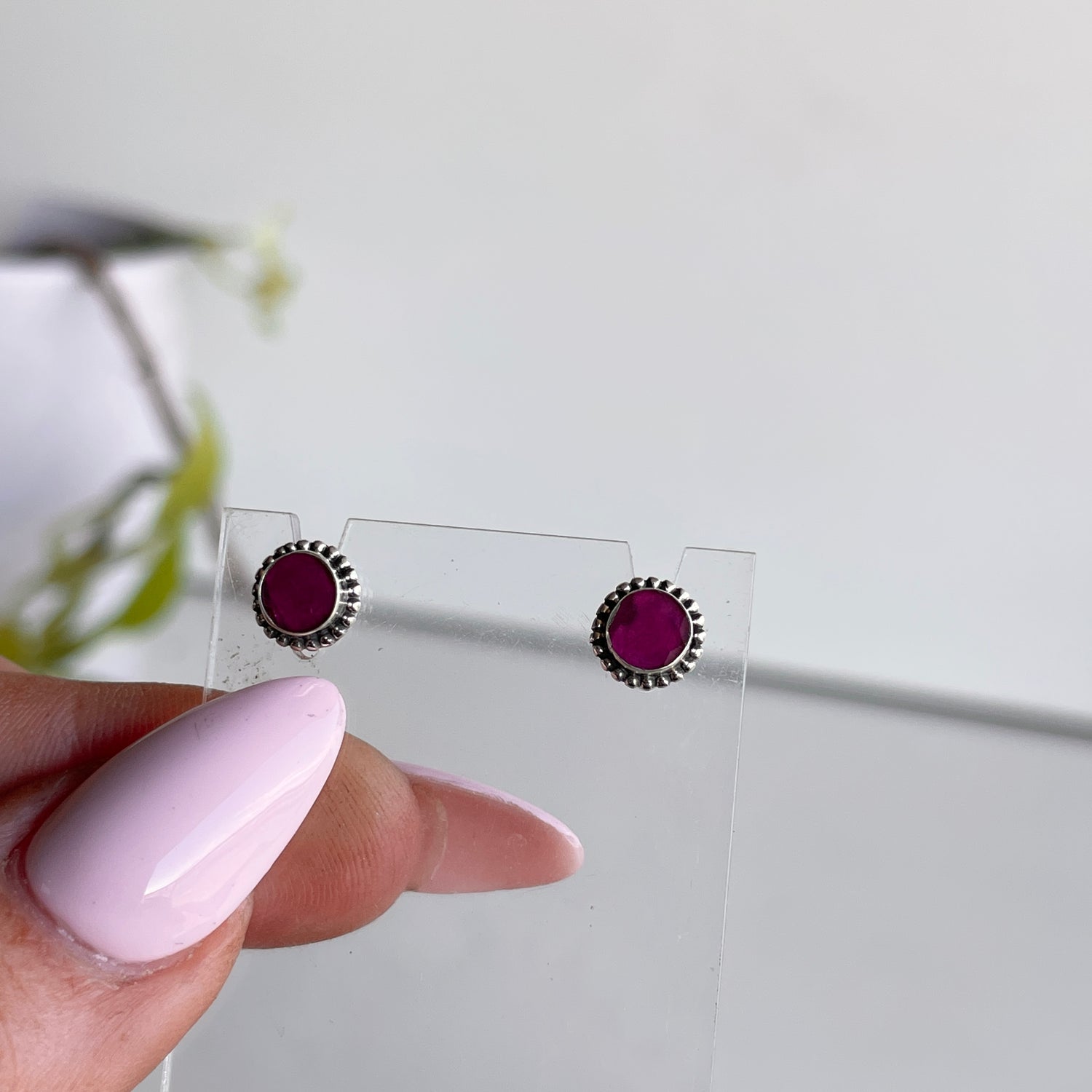 Ruby Round Studs