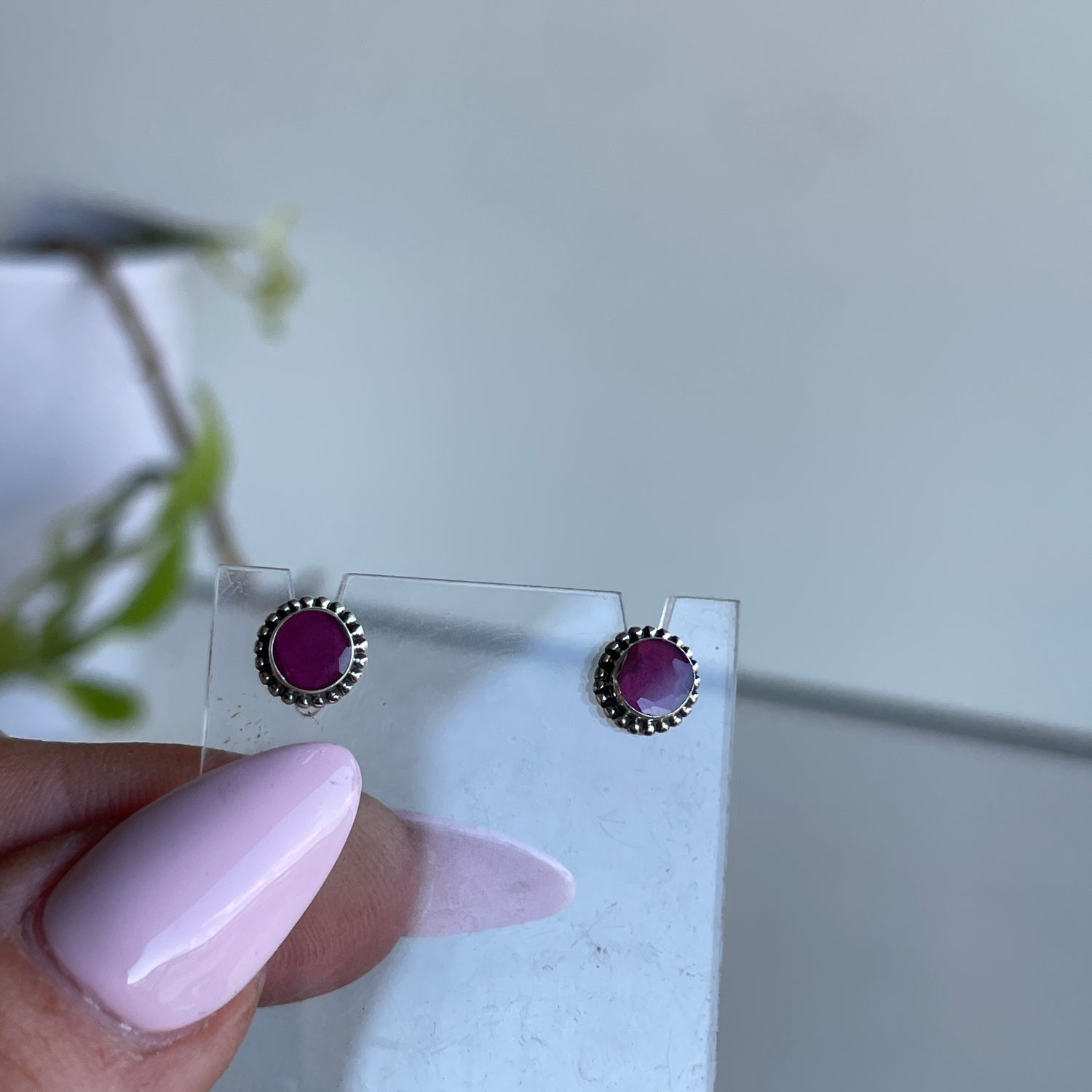 Ruby Round Studs