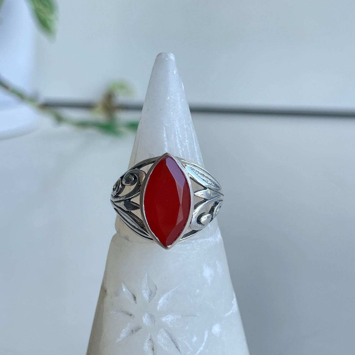 Carnelian Marquise Ring
