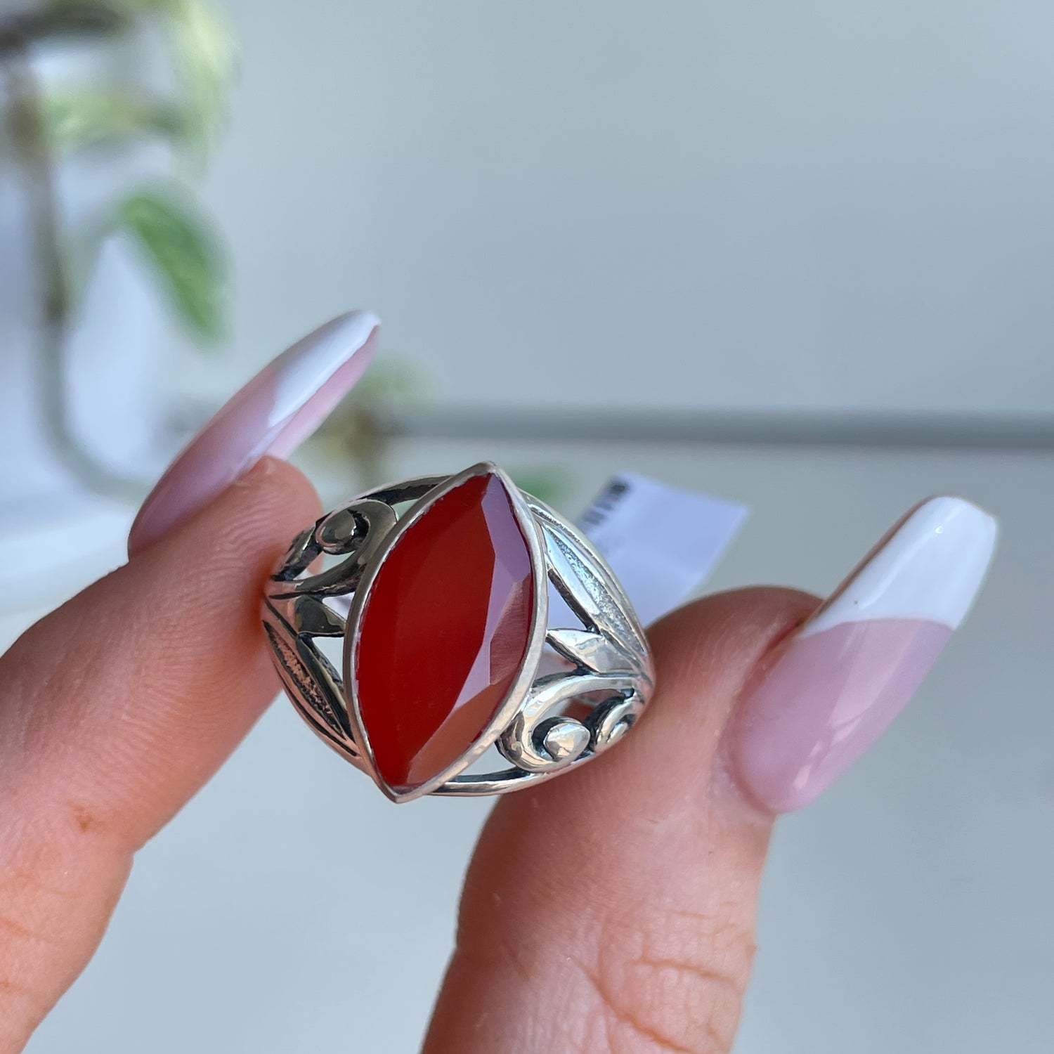 Carnelian Marquise Ring