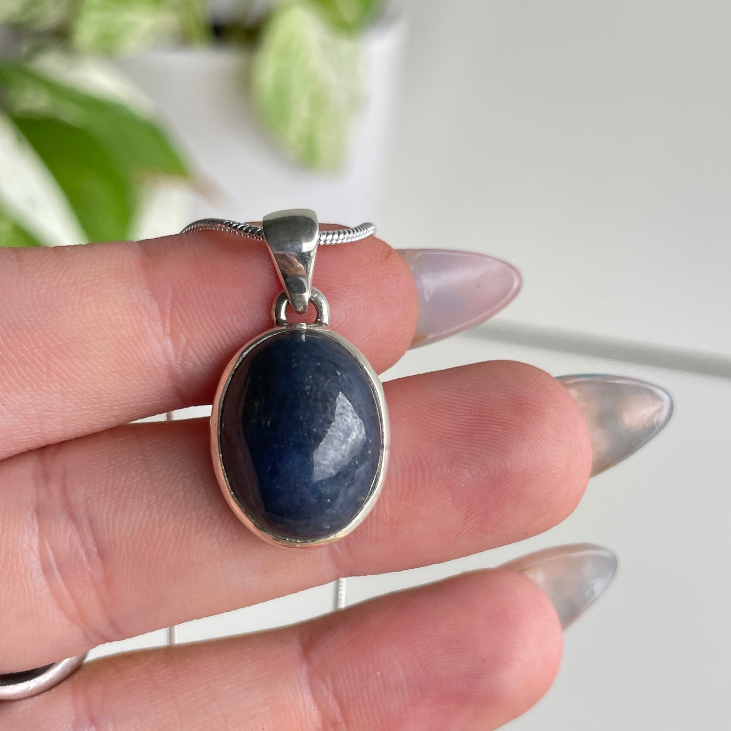 Sapphire Oval Pendant