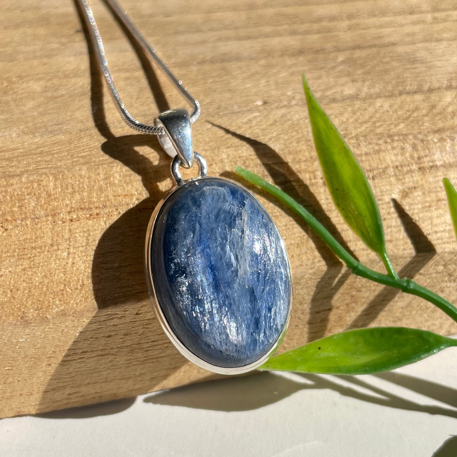Blue Kyanite Oval Pendant