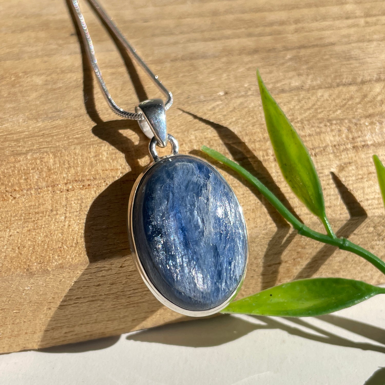 Blue Kyanite Oval Pendant