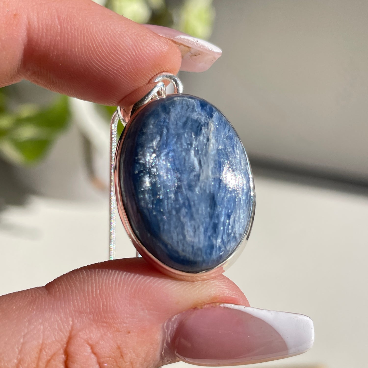 Blue Kyanite Oval Pendant